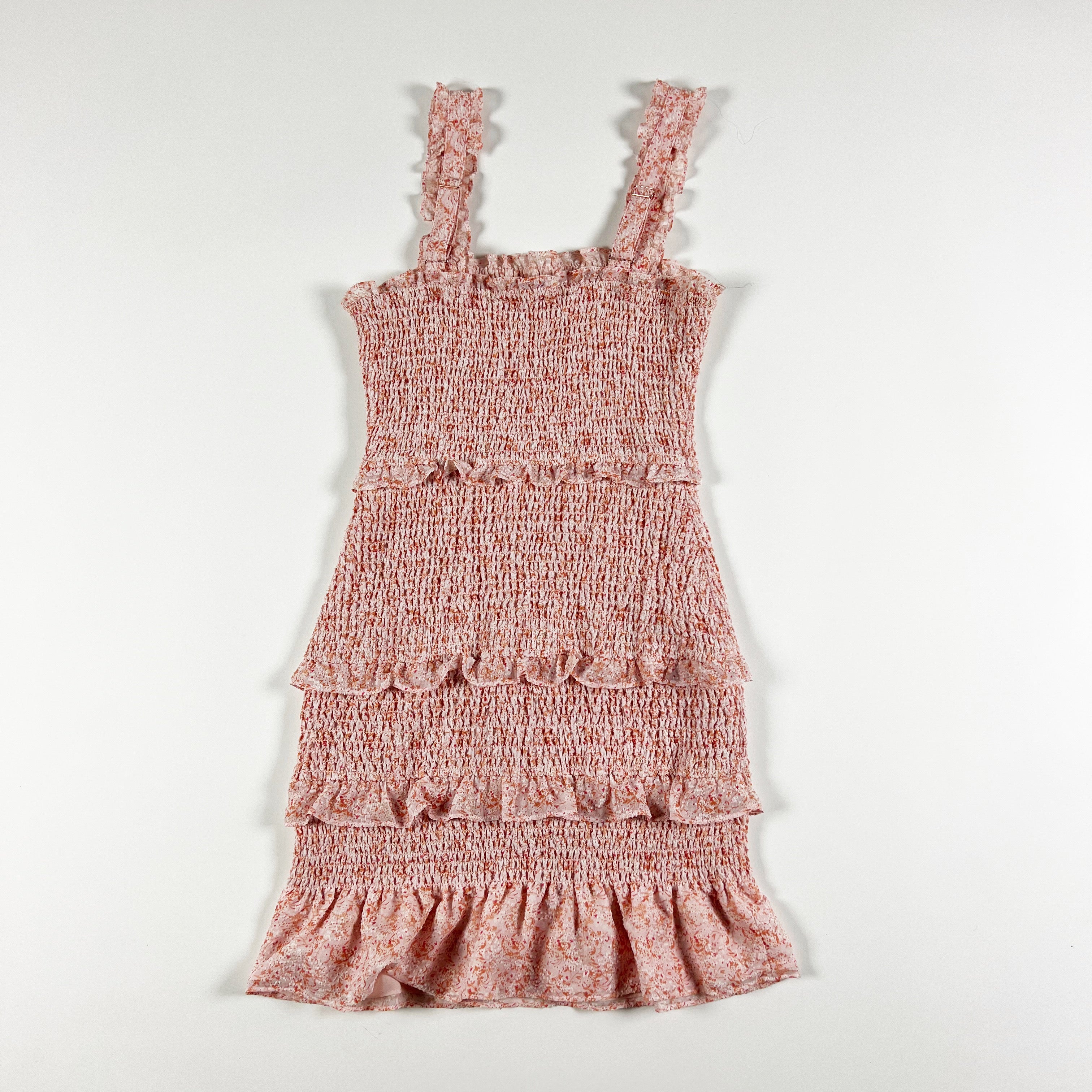 Parker Laurel Mini Wildflower Floral Print Pattern Smocked Ruffle Mini Dress XS