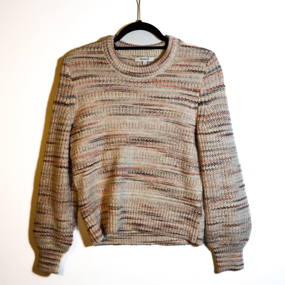 Madewell Space Dyed Canton Organic Cotton Wool Knit Mock Neck Pullover Sweater S