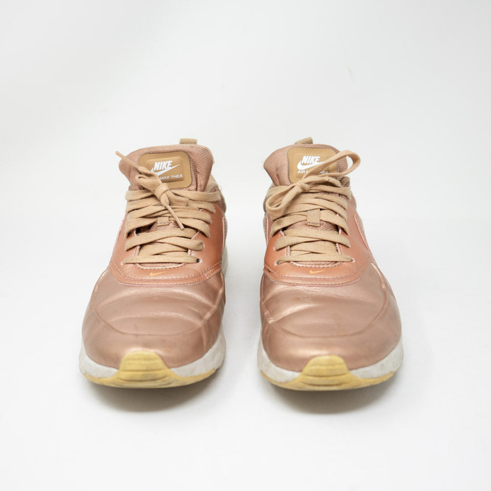 Nike Women's Air Max Thea Se Gold Metallic Red Bronze Leather Sneakers Shoes