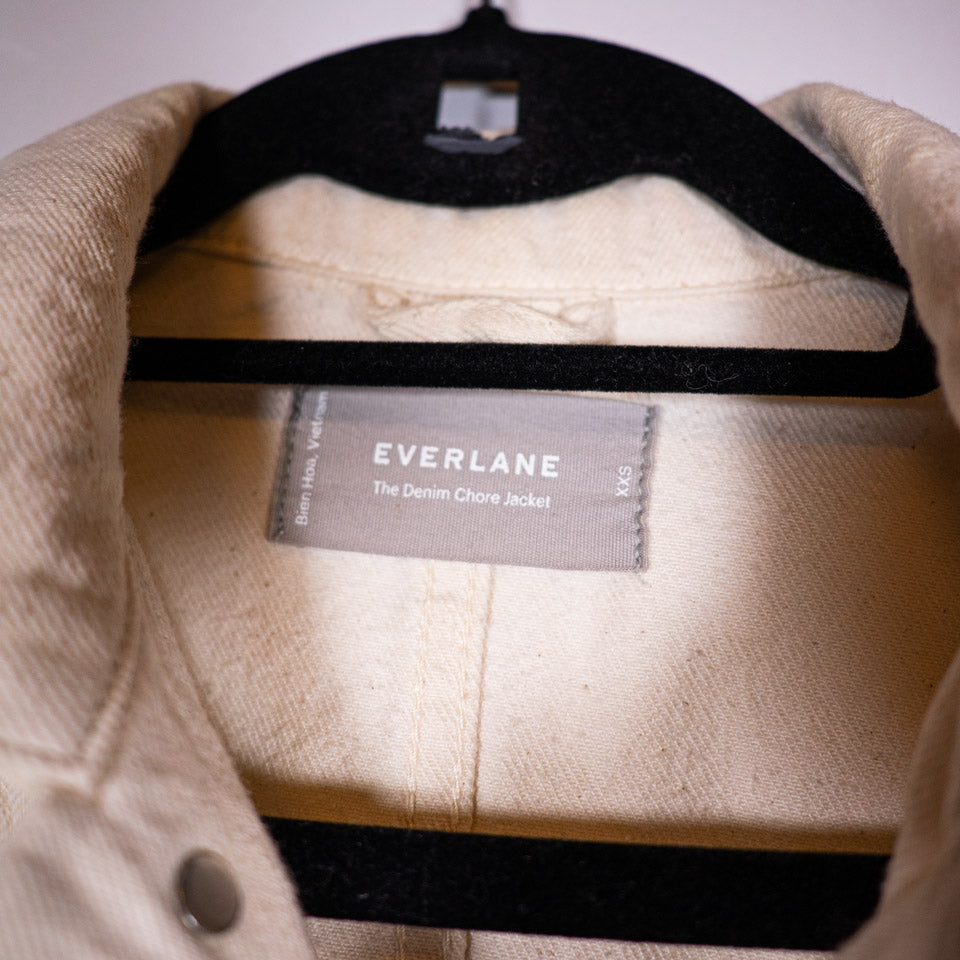 Everlane Women's The Denim Chore Jacket Cotton Stretch Collared Jean Jacket XXS