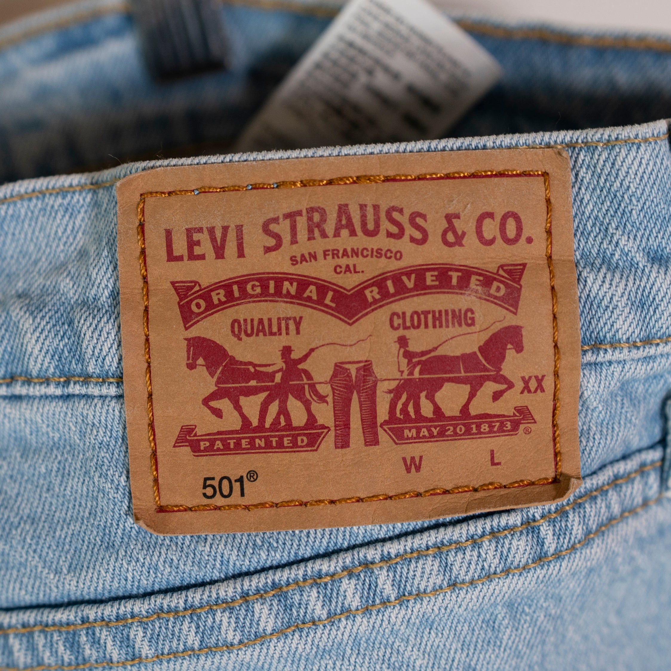 Levi's 501 Women's Cotton Distressed Ripped High Rise Cut Off Jean Shorts Blue