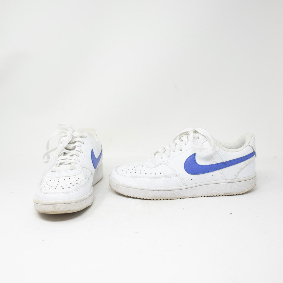 Nike Women's Court Vision Genuine Leather Lace Up Casual Sneakers Shoes White 7