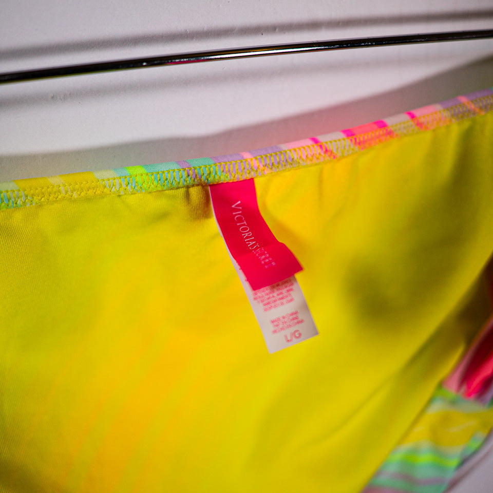 NEW Victoria's Secret Beach Bikini Fit Two Piece Classic Cut Fully Lined Swim L