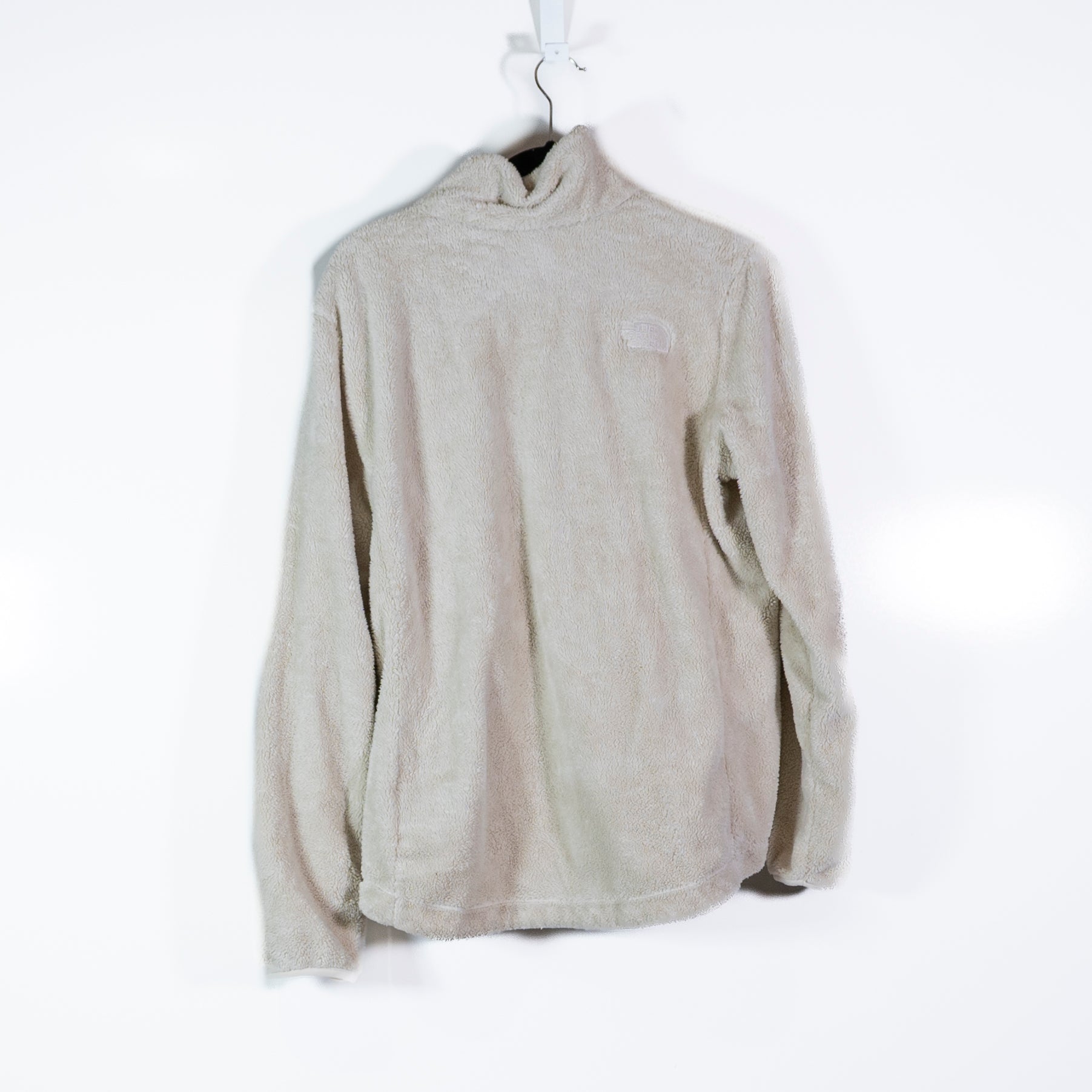 The North Face Women's Fuzzy Teddy Full Zip High Neck Lightweight Jacket Ivory L