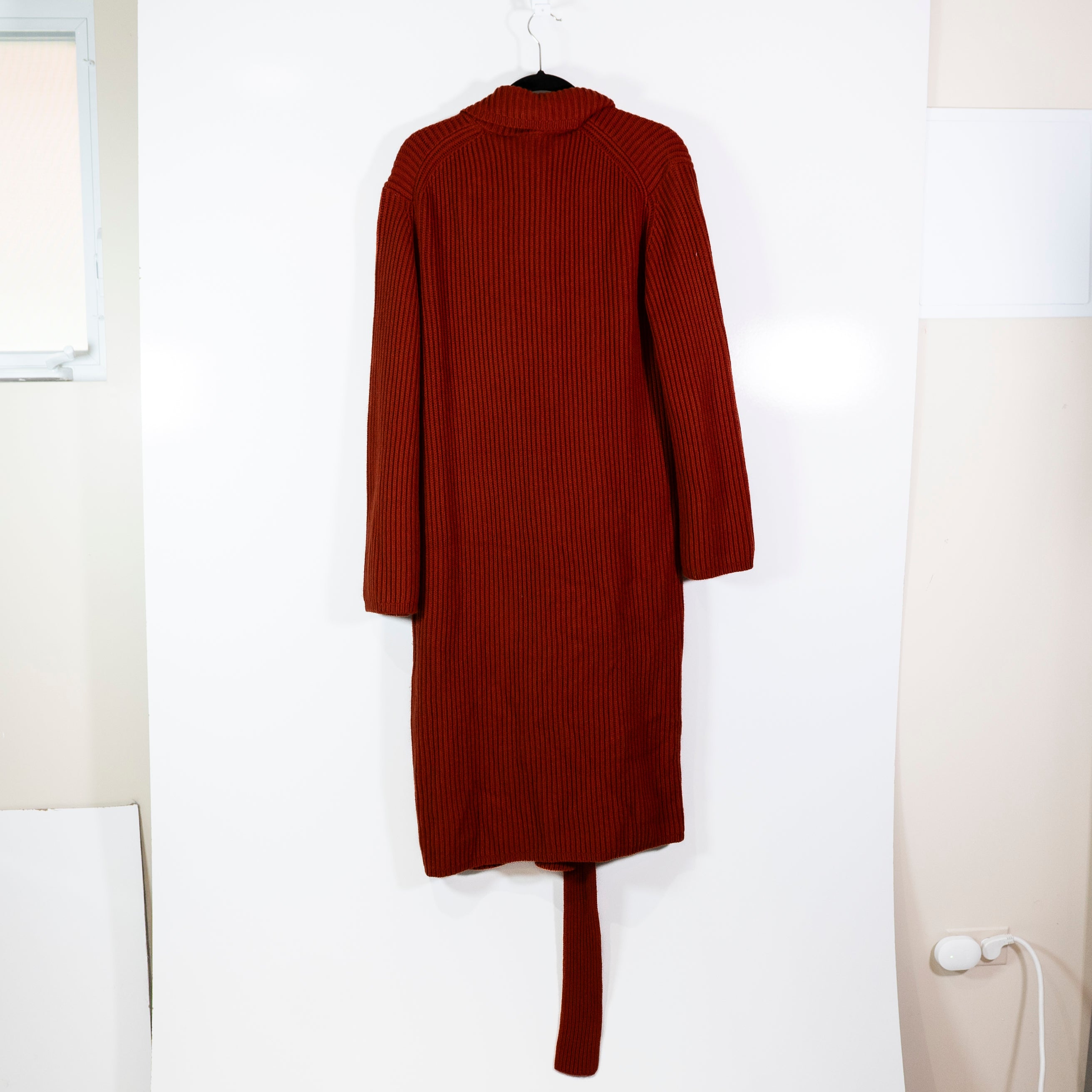 NEW Joseph Coat Luxe Cardigan Cotton Wool Cashmere Sweater Knit Rooibos Orange S