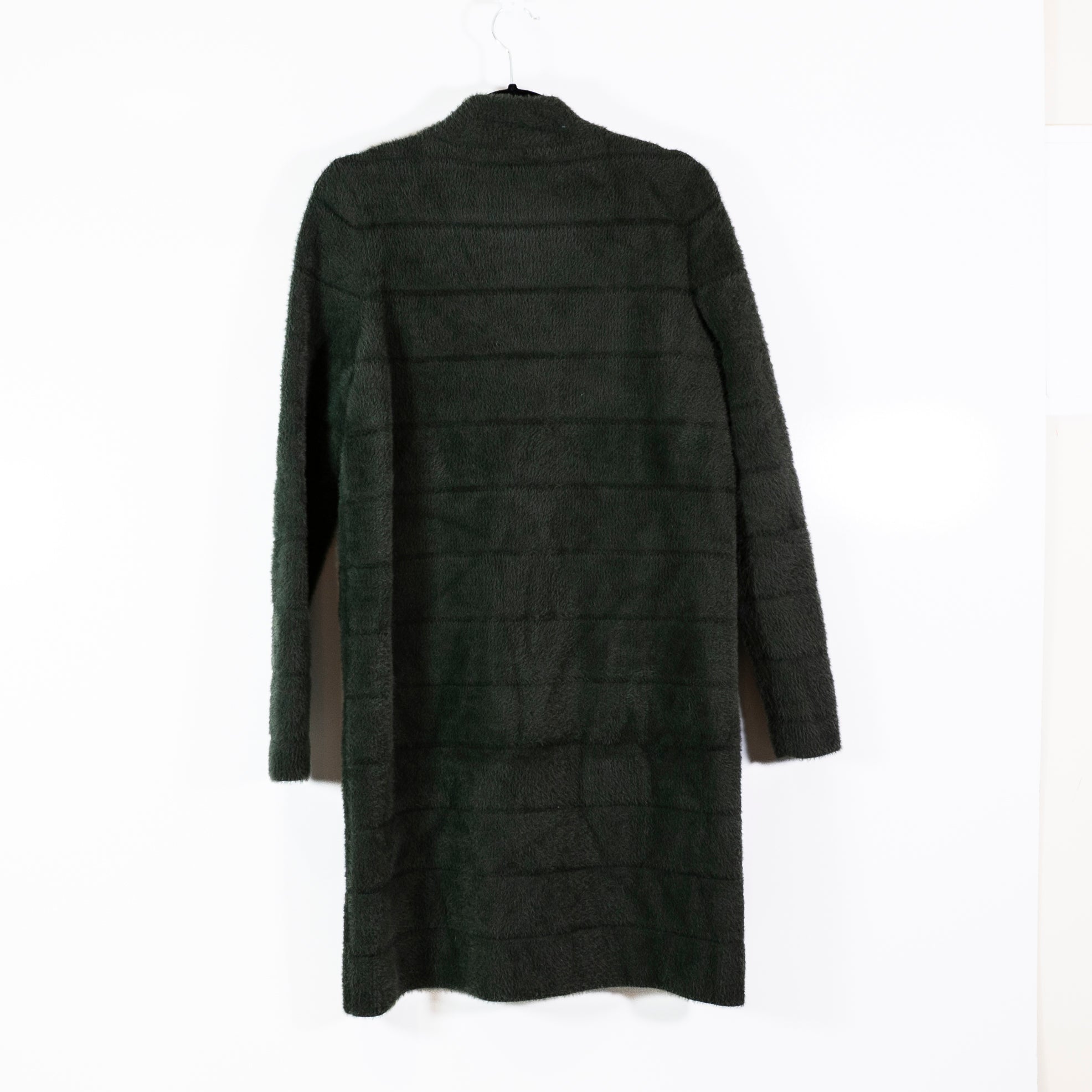 J. McLaughlin Faux Vegan Fur Collared Snap Button Jacket Coat Green XS