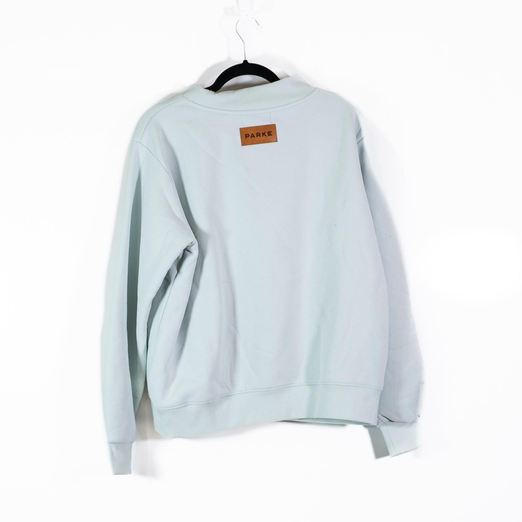 Parke Classic Mockneck Pullover Long Sleeve Fleece Lined Sweater Arctic Blue