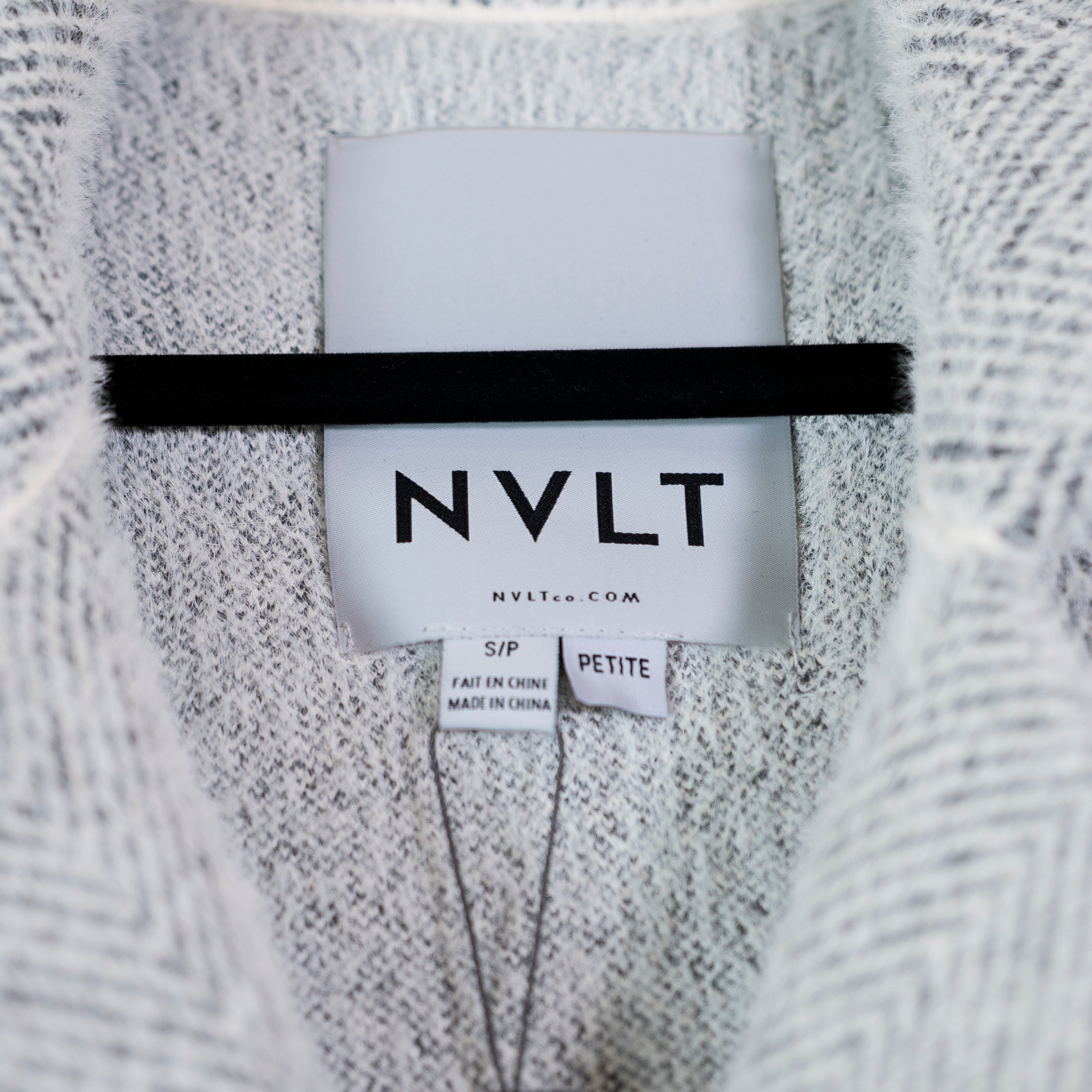 NEW NVLT x Anthropologie Fuzzy Knit Stretch Herringbone Double Breasted Jacket