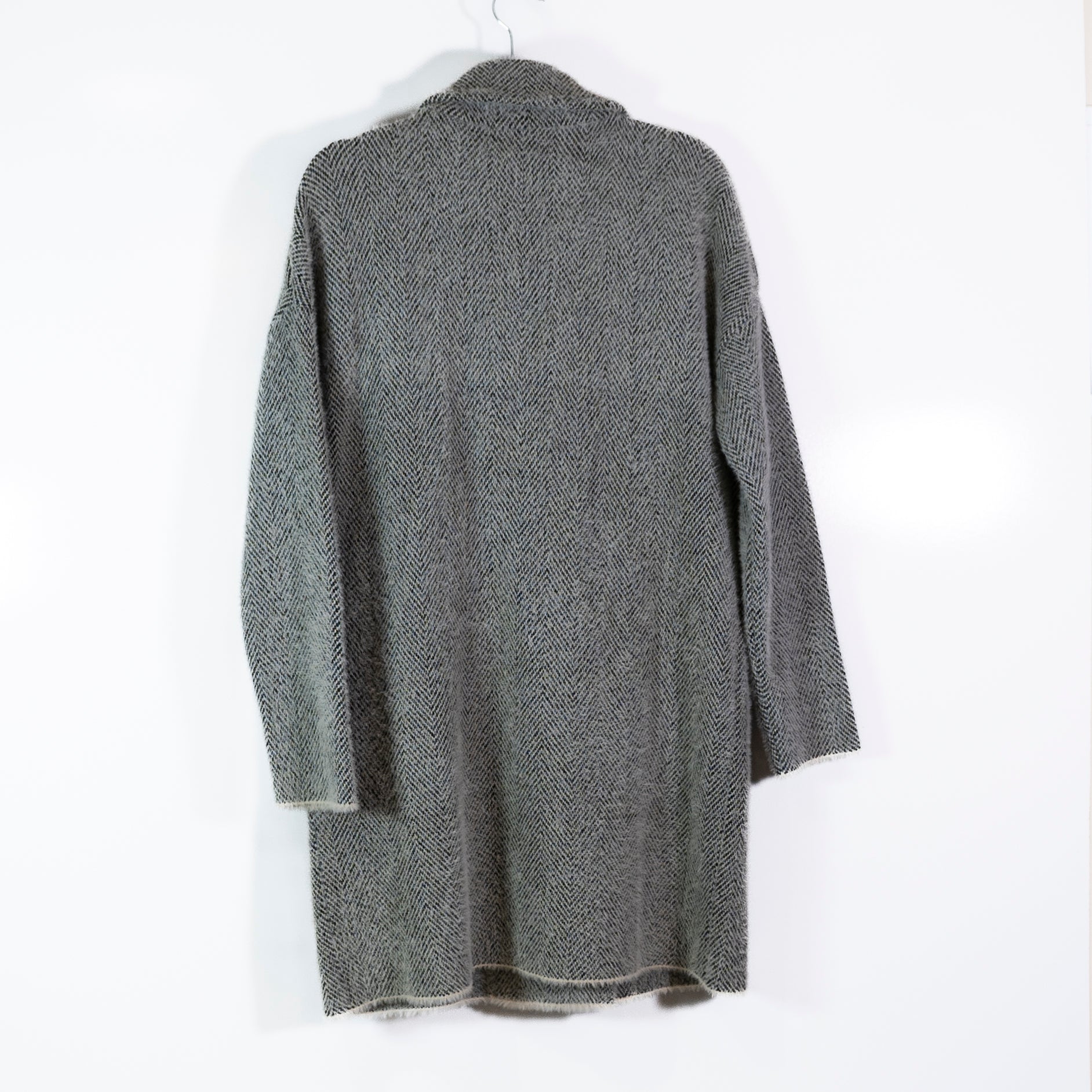 NEW NVLT x Anthropologie Fuzzy Knit Stretch Herringbone Double Breasted Jacket