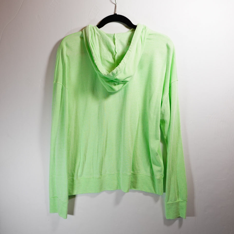 NEW Sundry Basic Cotton Blend Pullover Hoodie Sweatshirt Neon Poplime Green XS