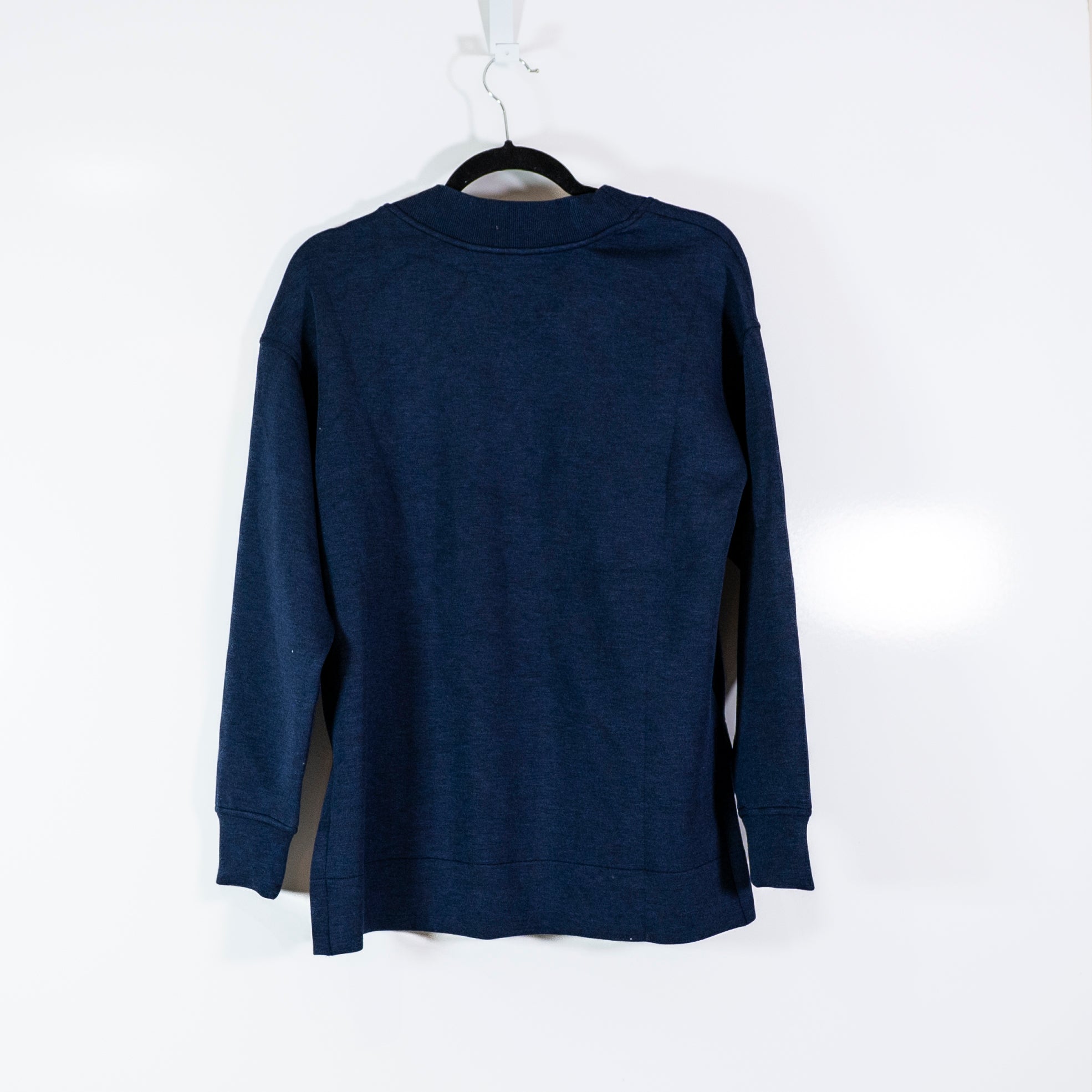 NEW Spanx AirEssentials Brushed V-Neck Tunic Sweatshirt Heather Timeless Navy S