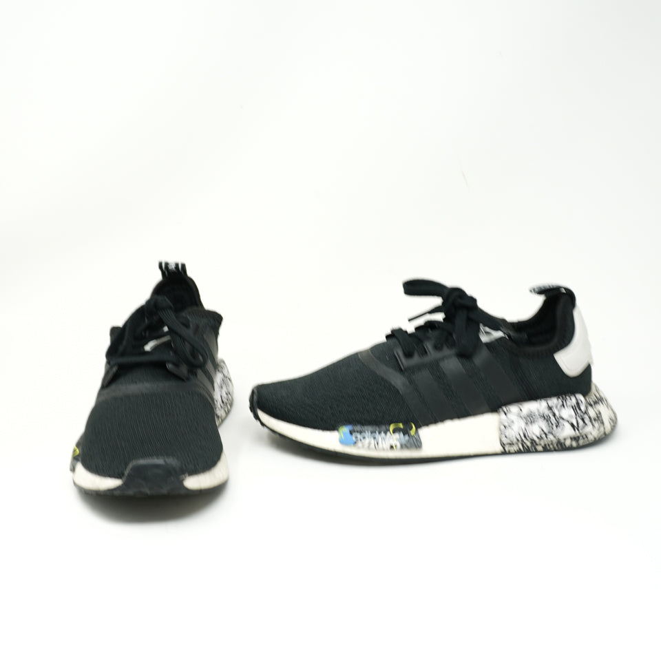 Adidas Men's NMD_R1 Black Graffiti Scribble Print Low Top Athletic Sneakers Shoe