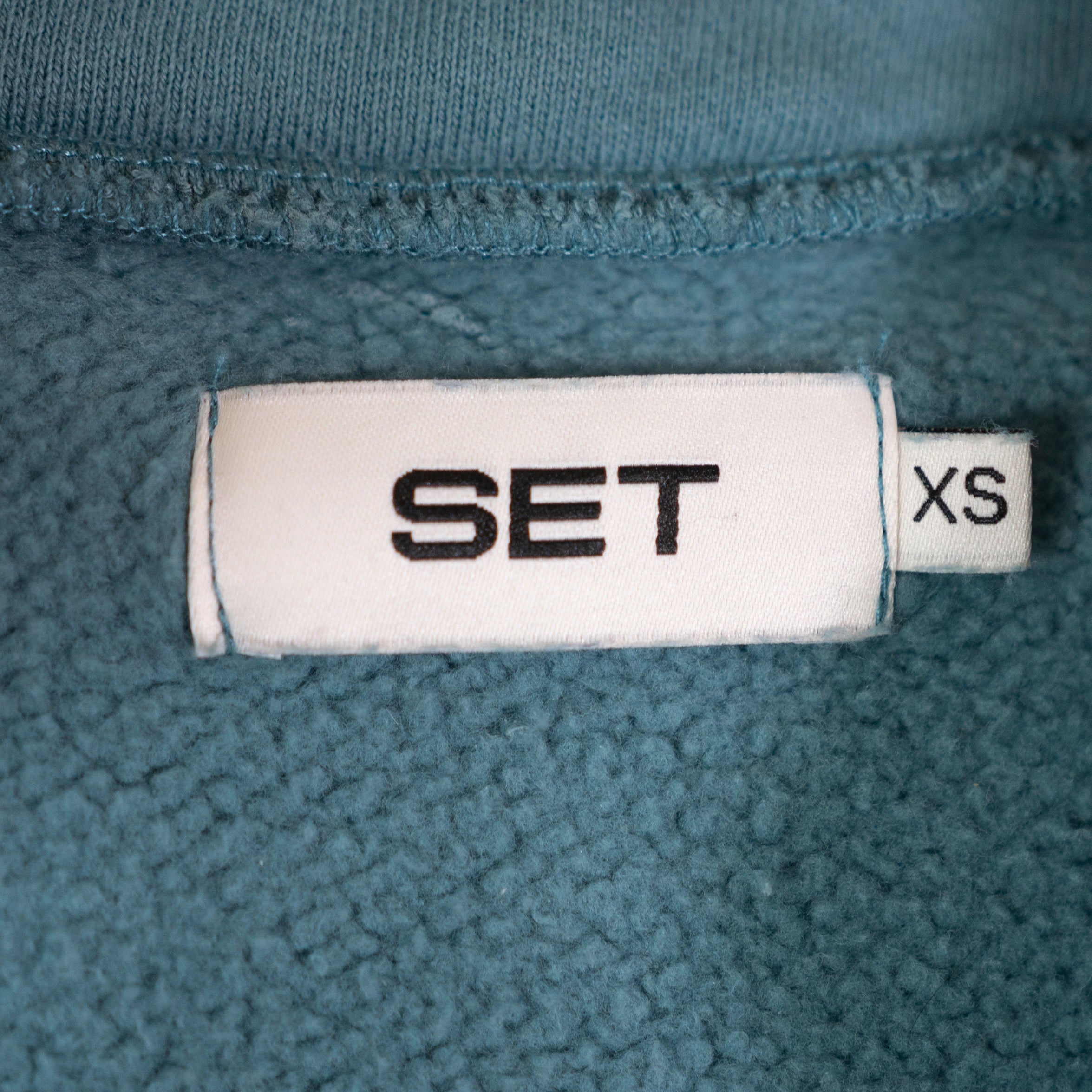 Set Active Skyline Service Graphic Print Quarter Zip Cotton Pullover Sweater XS