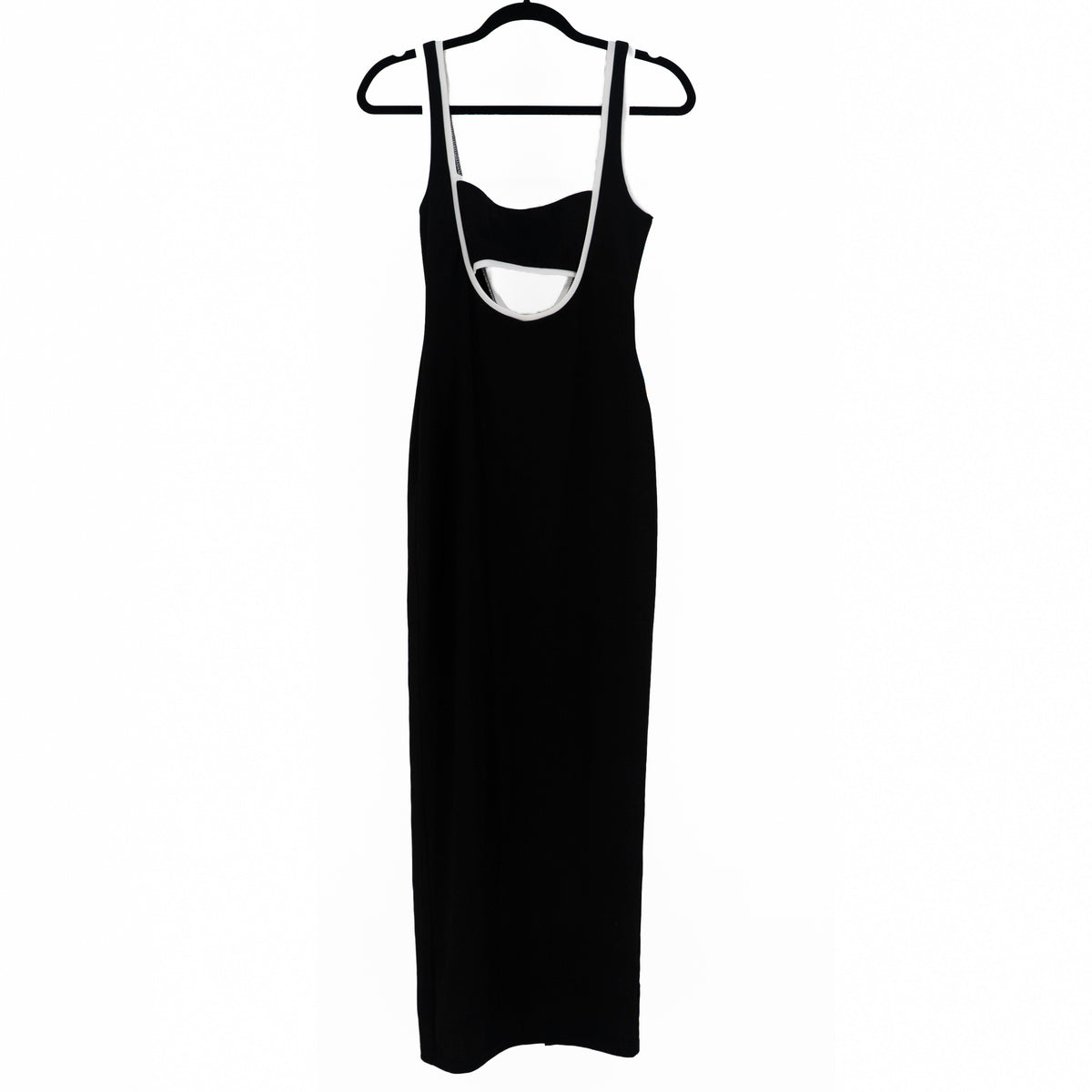 All The Ways Eliza Scoop Neck Sleeveless Cut Out Maxi Dress Black White Small