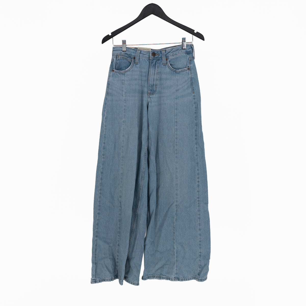 NEW Wrangler Retro Bailey High Rise Wide Leg Cotton Denim Jeans Blue 25 x 32