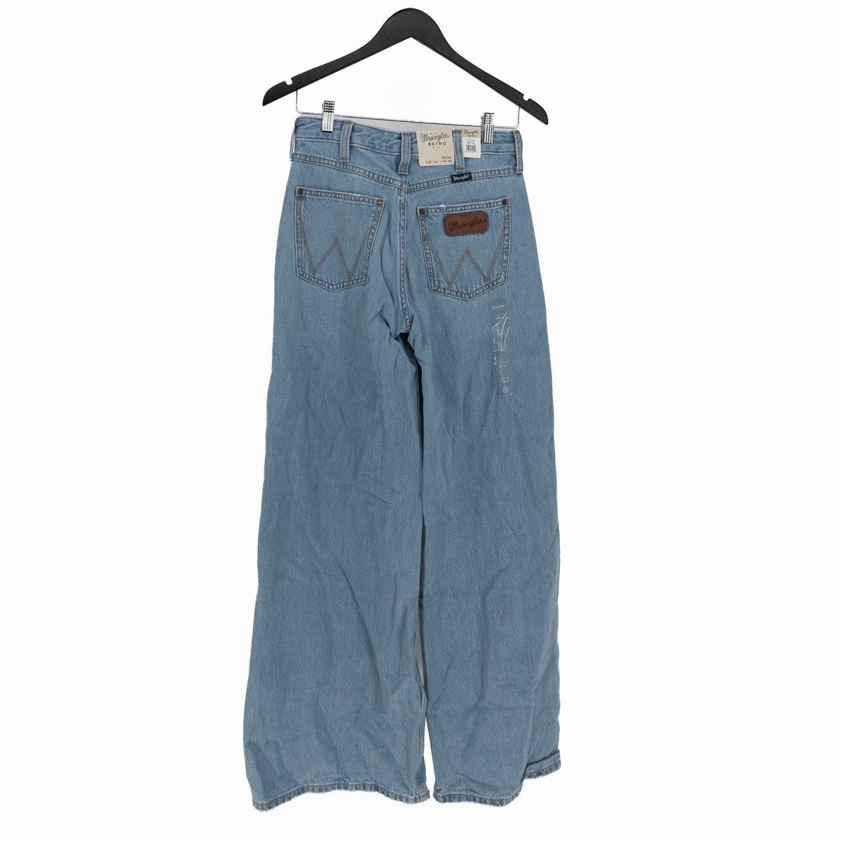 NEW Wrangler Retro Bailey High Rise Wide Leg Cotton Denim Jeans Blue 25 x 32