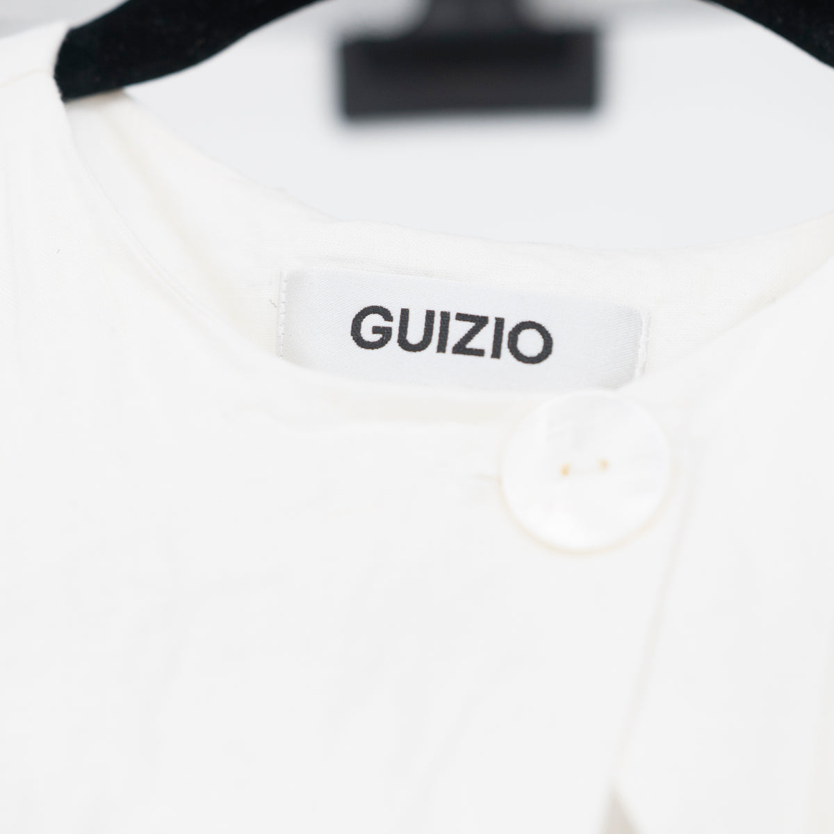 Guizio Victoire Linen Key Hole Tie Wrap Waist Midi Swing Dress Ivory XS