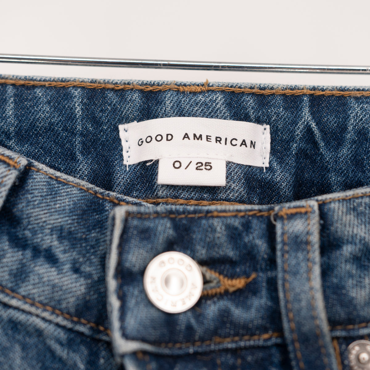 NEW Good American VIST062 Vintage Straight Cotton Stretch Denim Jean Indigo 0