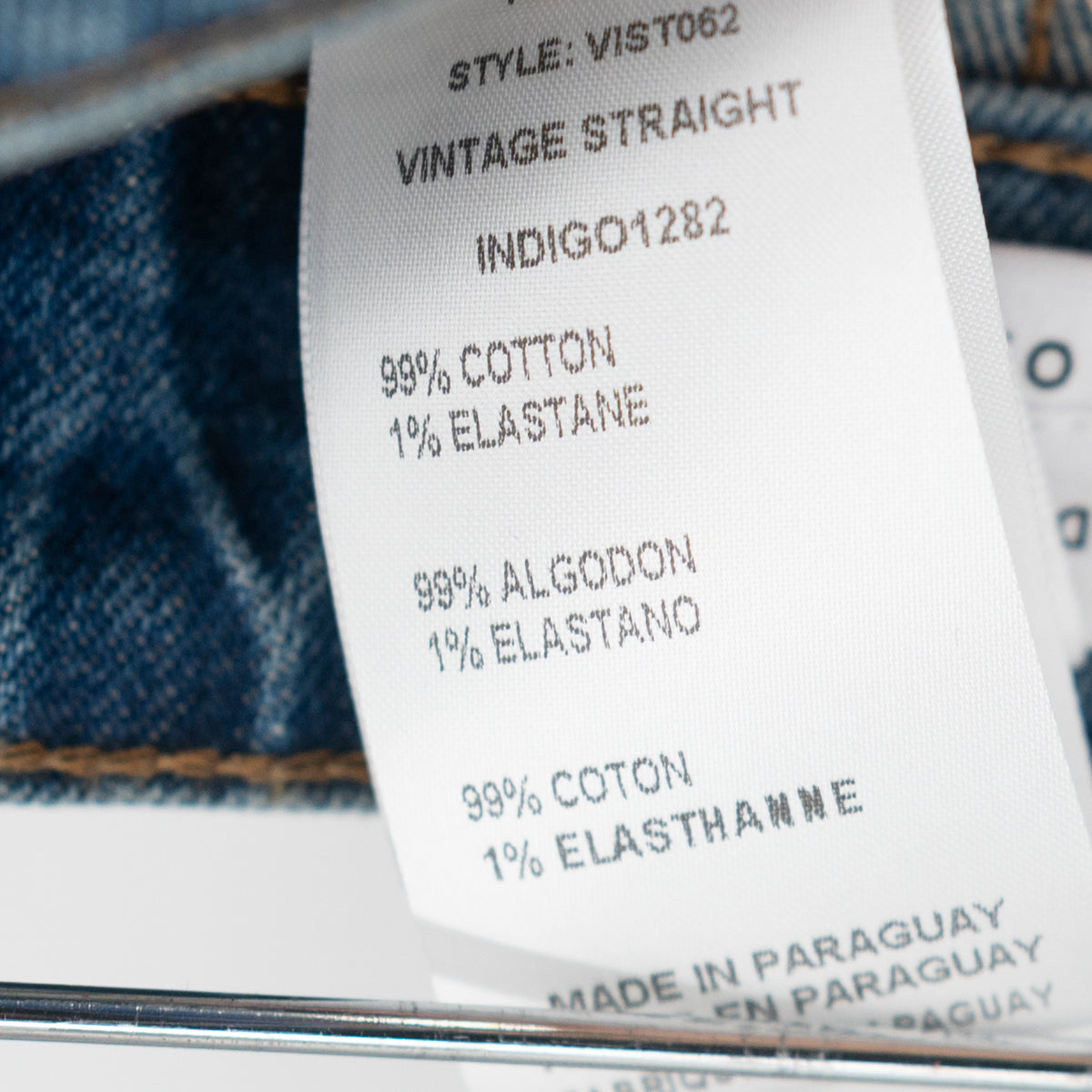 NEW Good American VIST062 Vintage Straight Cotton Stretch Denim Jean Indigo 0