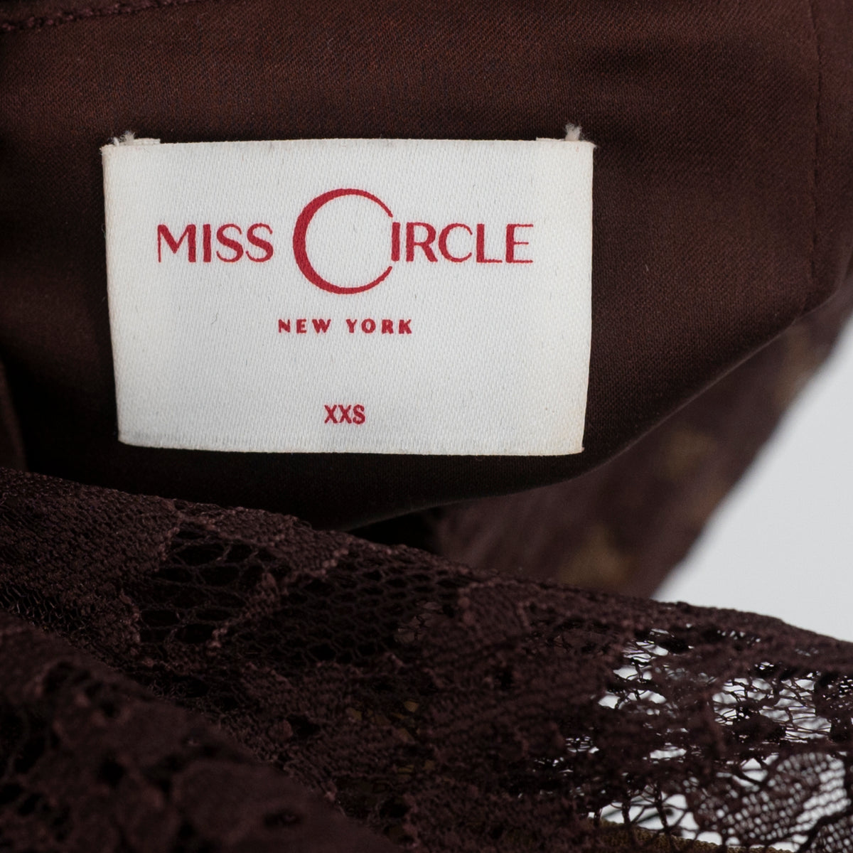 Miss Circle Shelby Faux Vegan Patent Leather Lace Trim Mini Dress Burgandy XXS