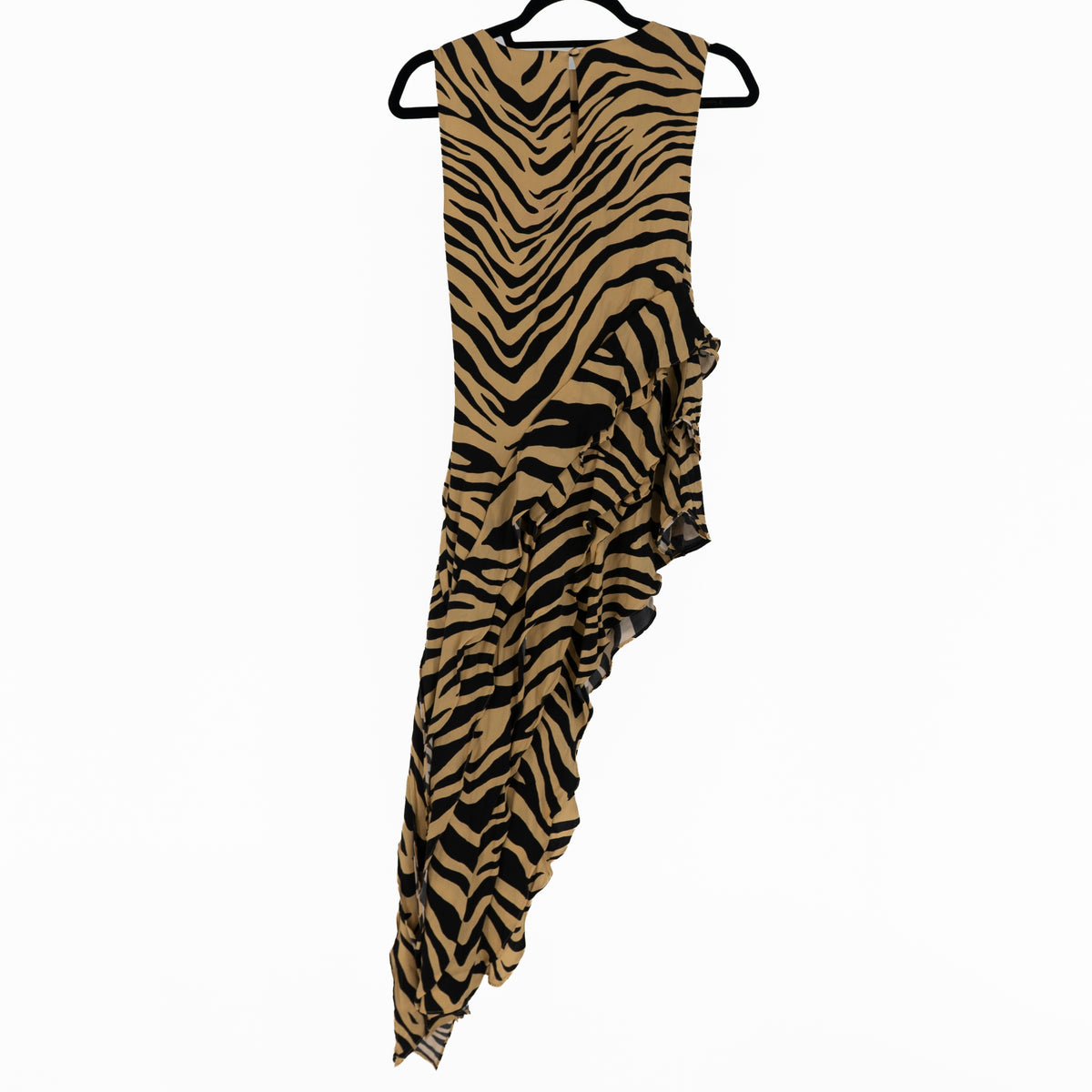 Sofia Richie Grainge SRG Everlee Silk Tiger Print Asymmetrical Top Blouse XXS
