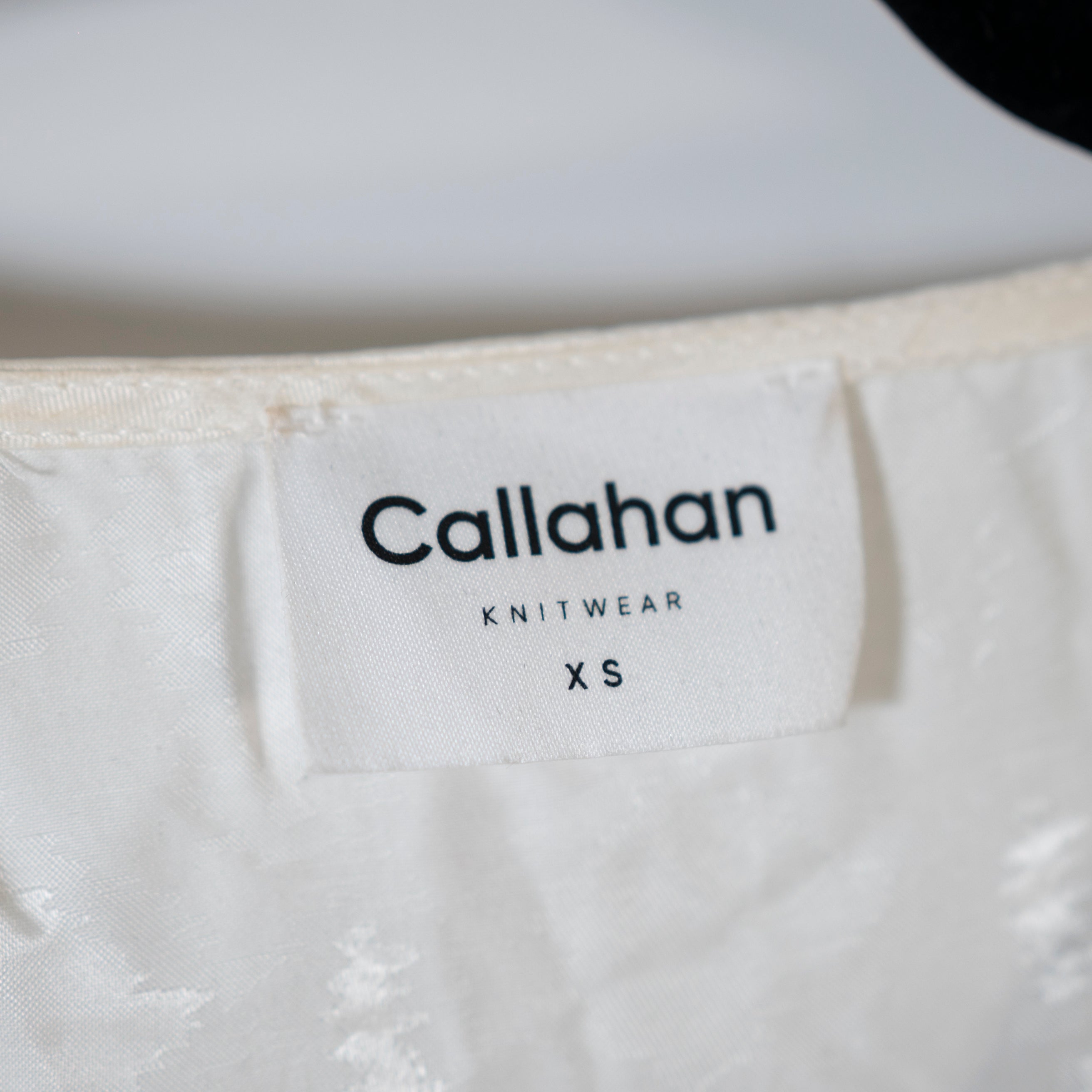 Callahan Sami V Neck Twist Tie Knot Satin Textured Midi Dress Ivory XS