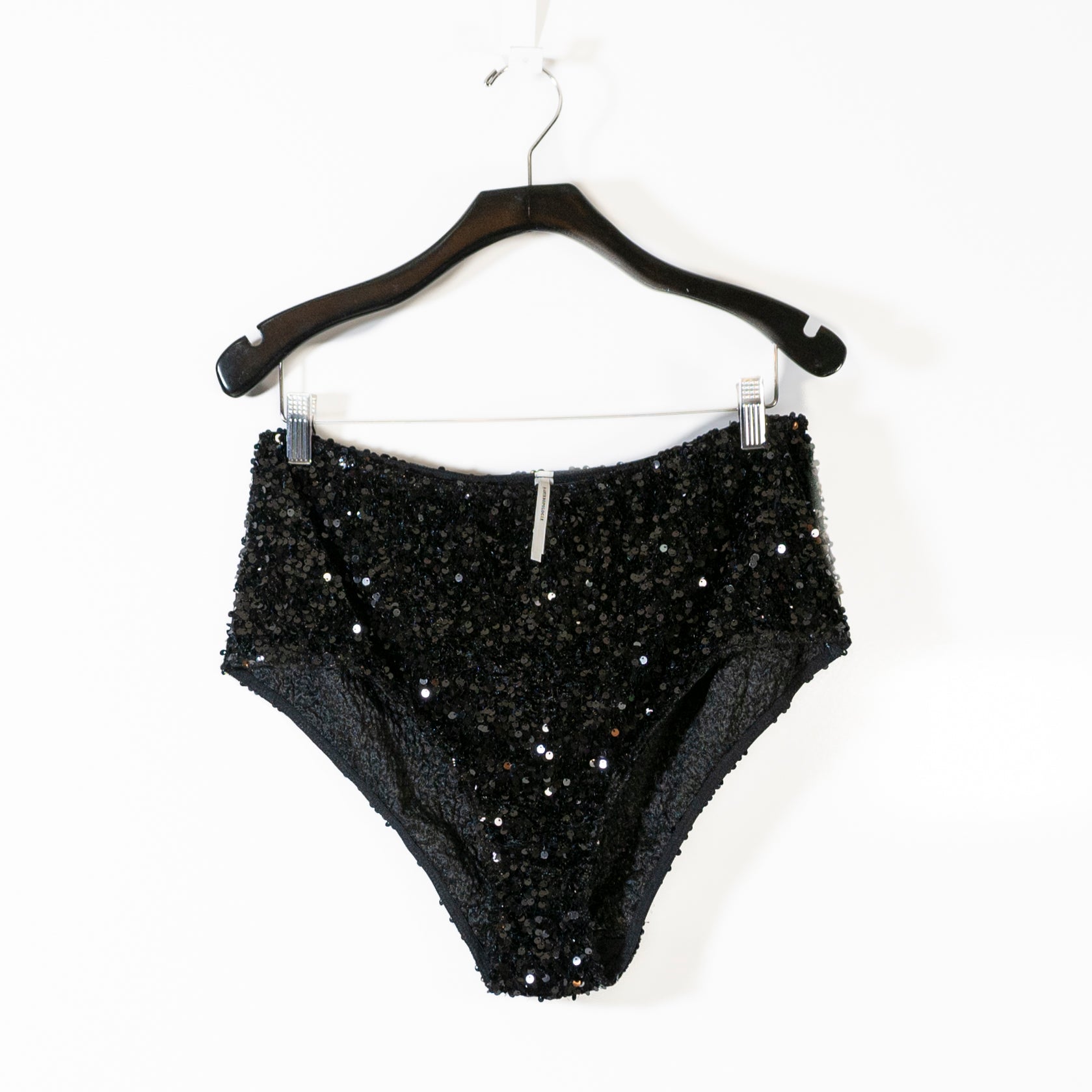 NEW Anthropologie Sequin Sparkle Velvet Velour Embellished Mini Hot Shorts Black