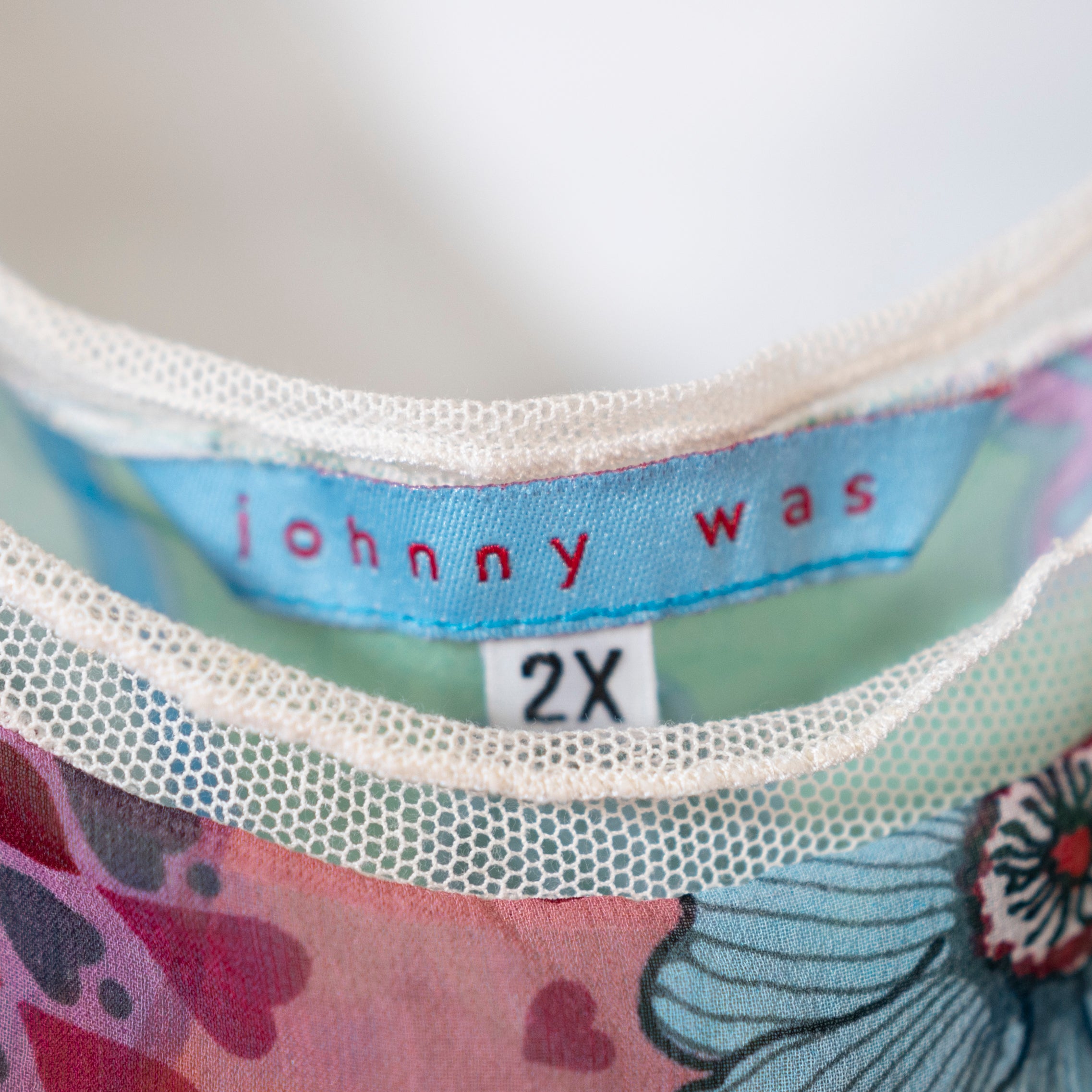Johnny Was Silk Chiffon Mixed Floral Flower Print Pattern Sleeveless Midi Dress
