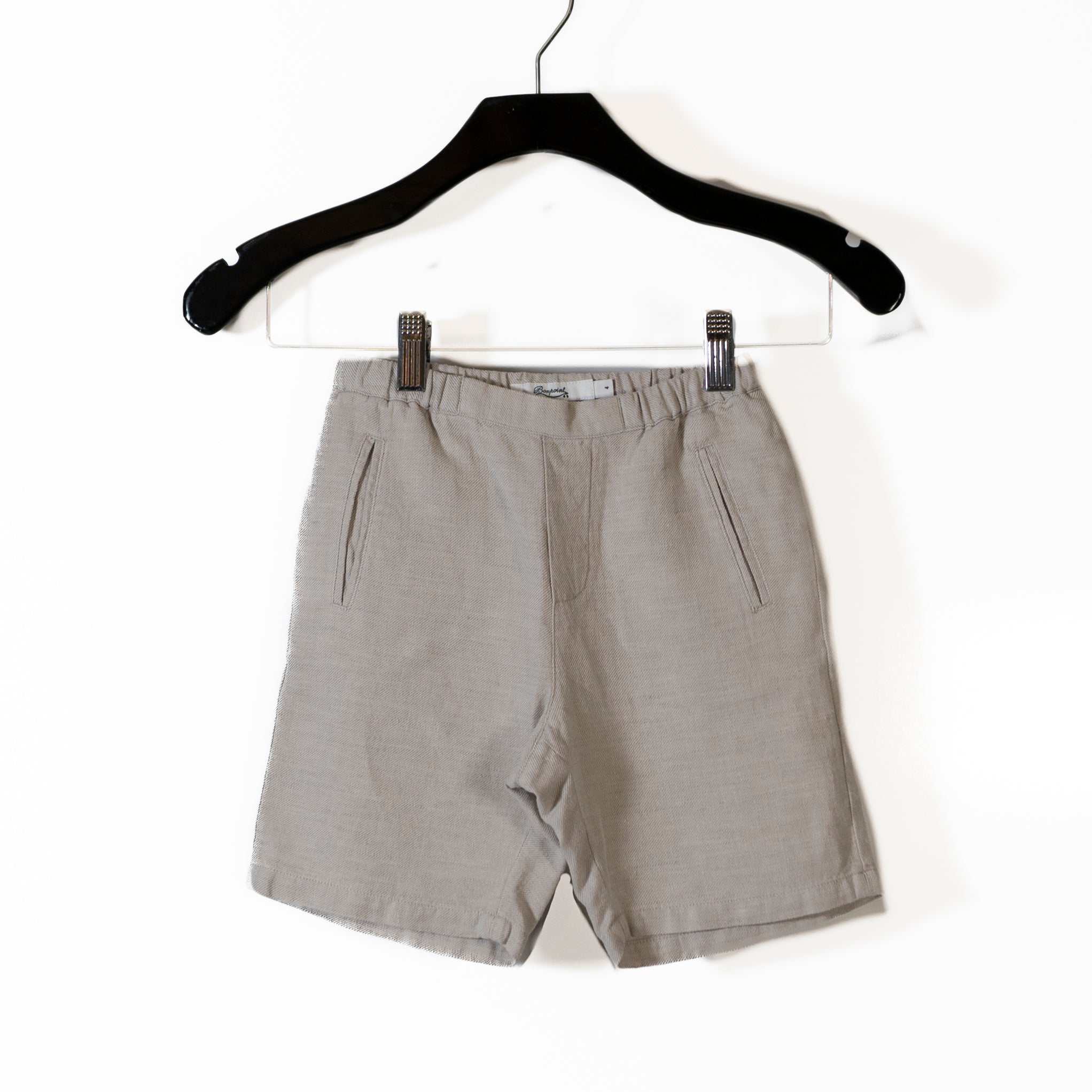 Bonpoint Kid's Boy's Cotton Linen Blend Pull On Mini Casual Shorts Khaki 4