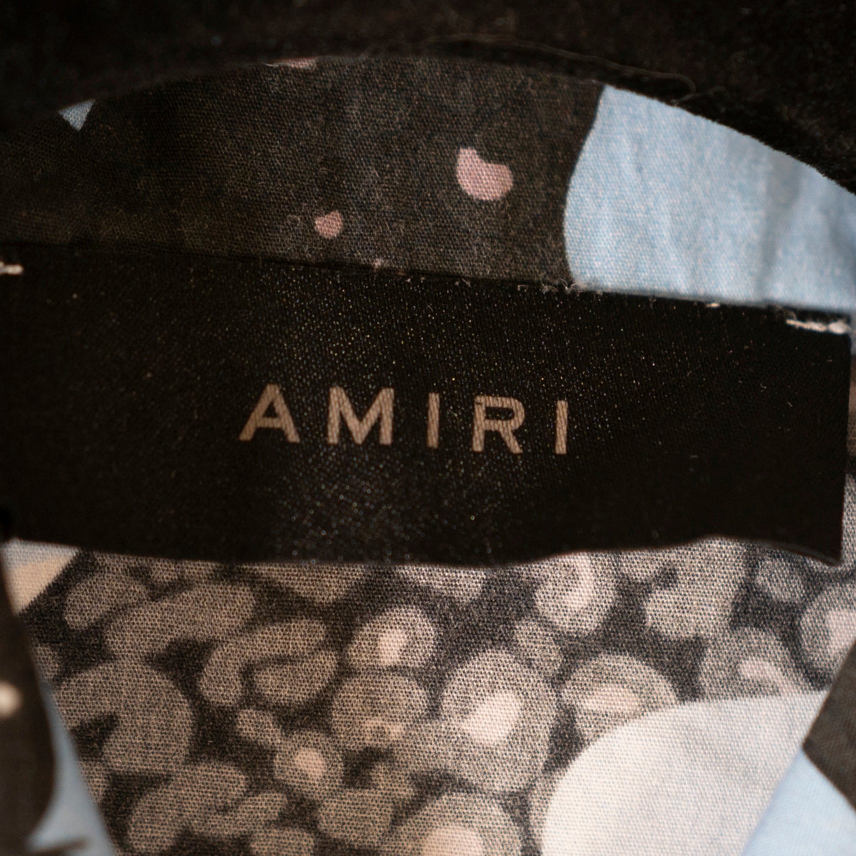 Amiri Kid's Boy's Cotton Poplin Collared Button Down Shirt Panther Print Pattern