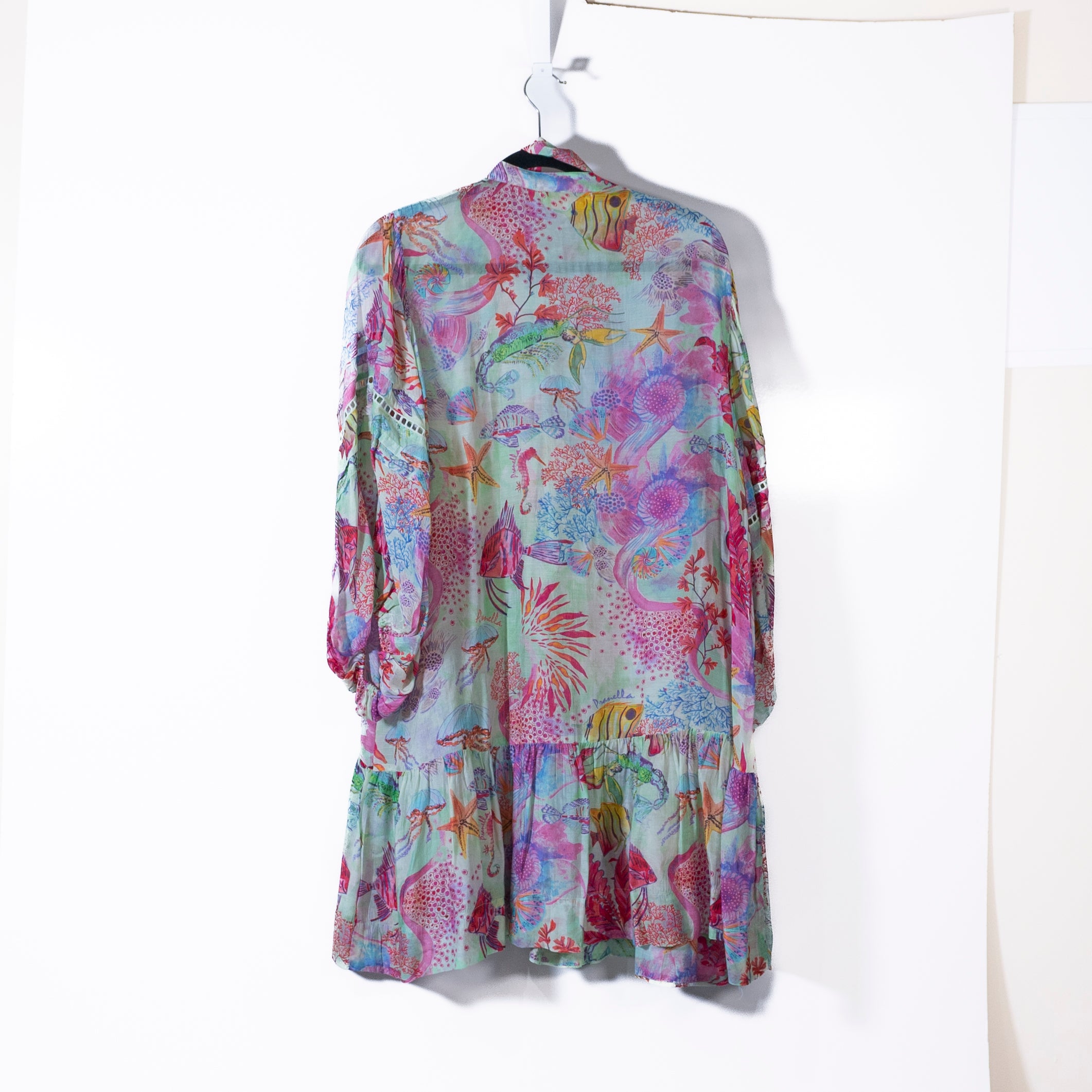 Pranella Echo Island Reef Ultra Lightweight Tropical Print Pattern Tiered Dress