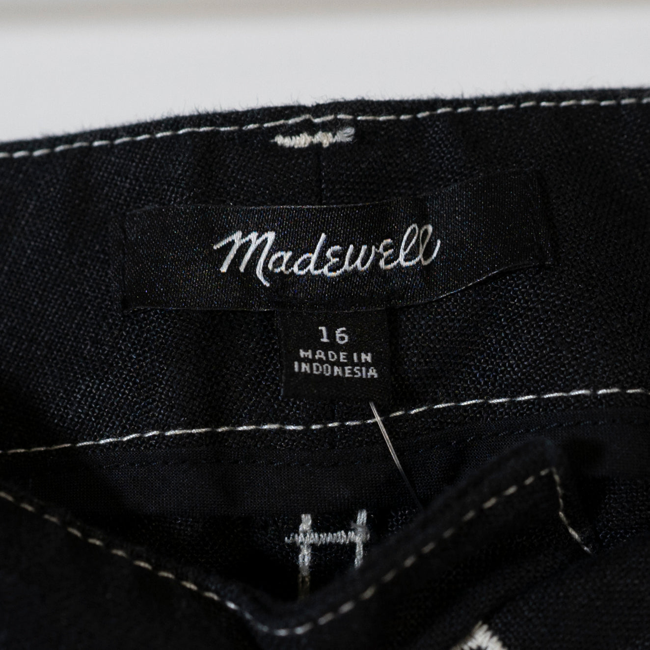 NEW Madewell The Zoe Relaxed Wide Leg Mid Rise Trouser Pant 100% Linen Jet Black