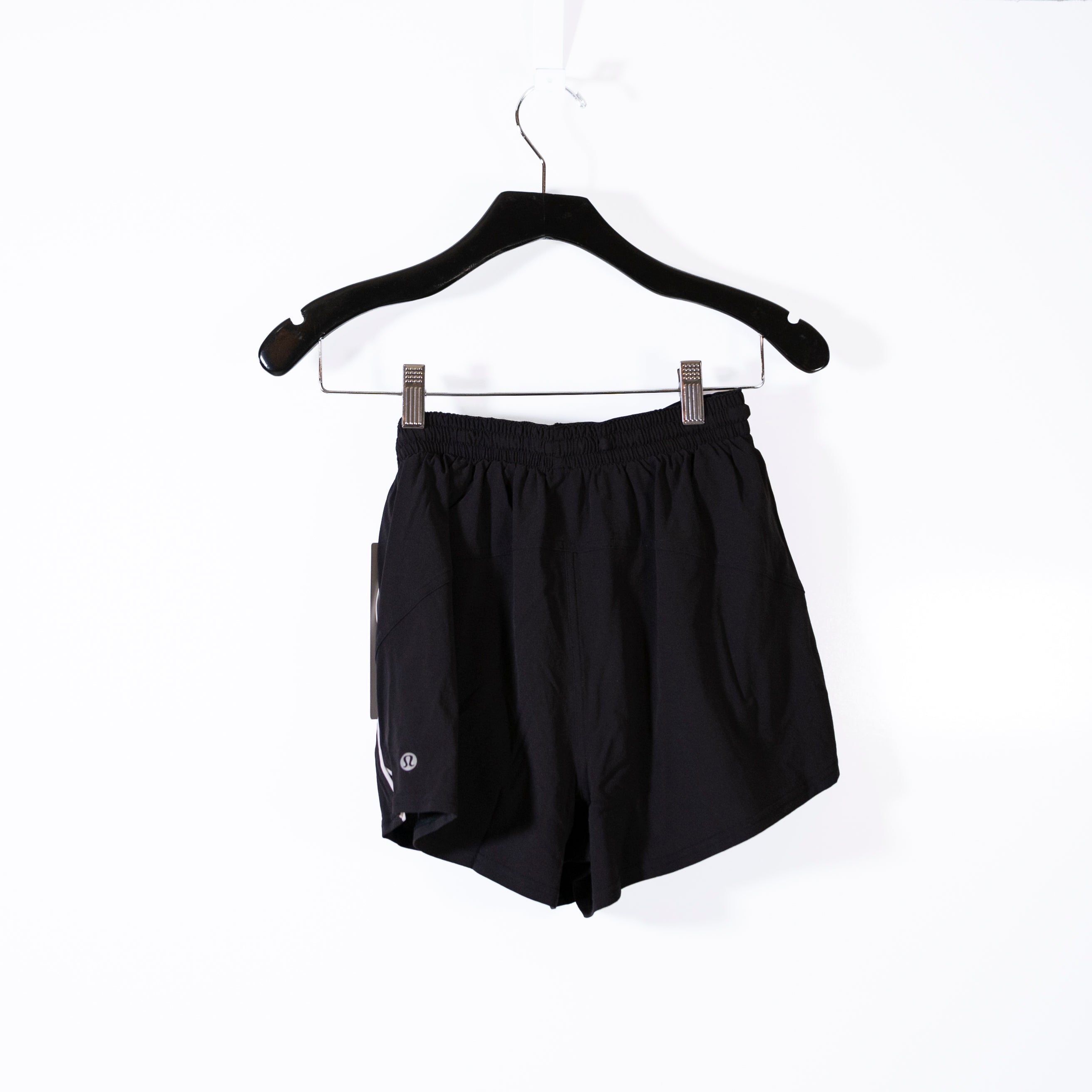 NEW Lululemon Lightweight Athletic Relaxed Short 3" Long Liner Black White 2