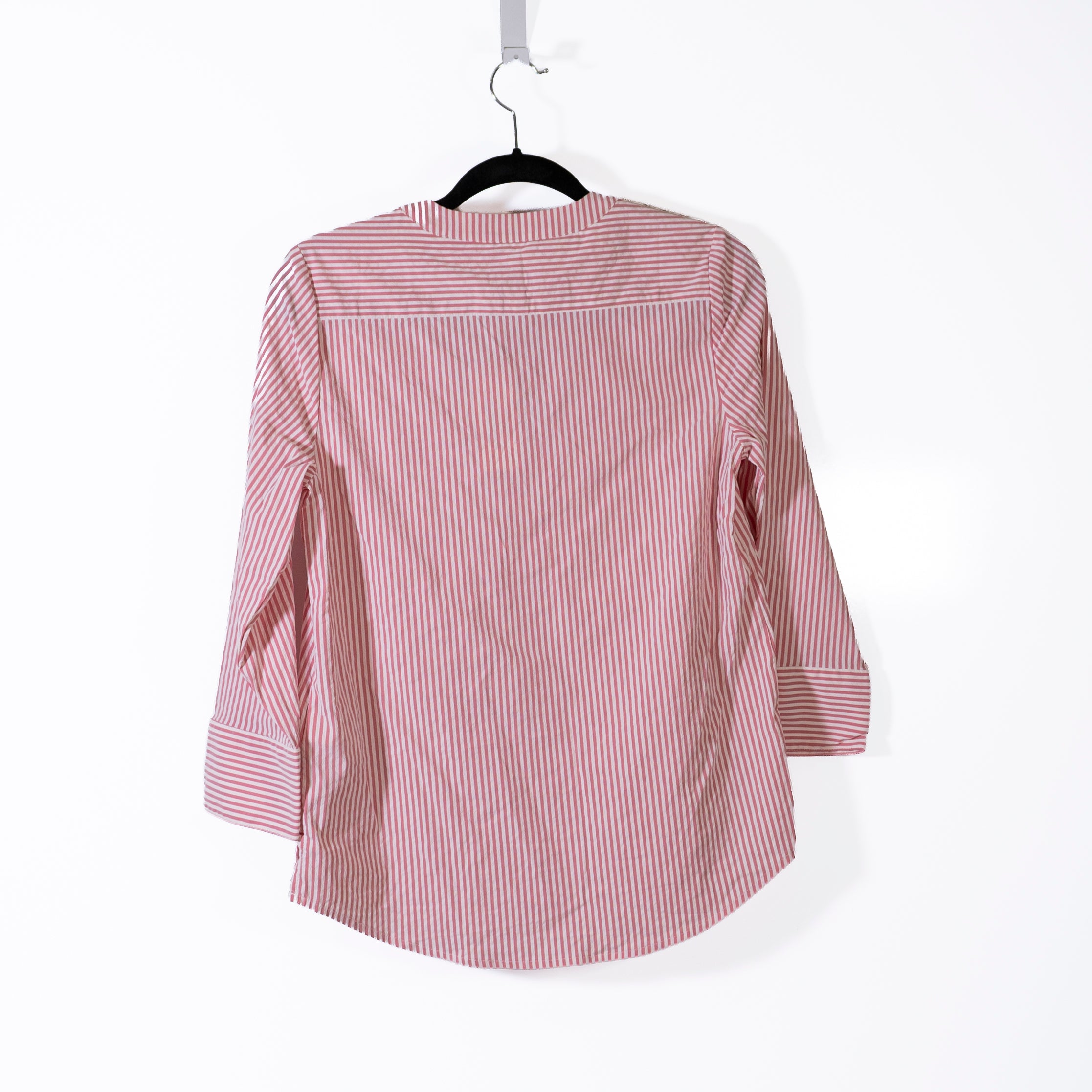 NEW Vineyard Vines Savannah Stripe Seersucker Performance Popover Top Blouse Red