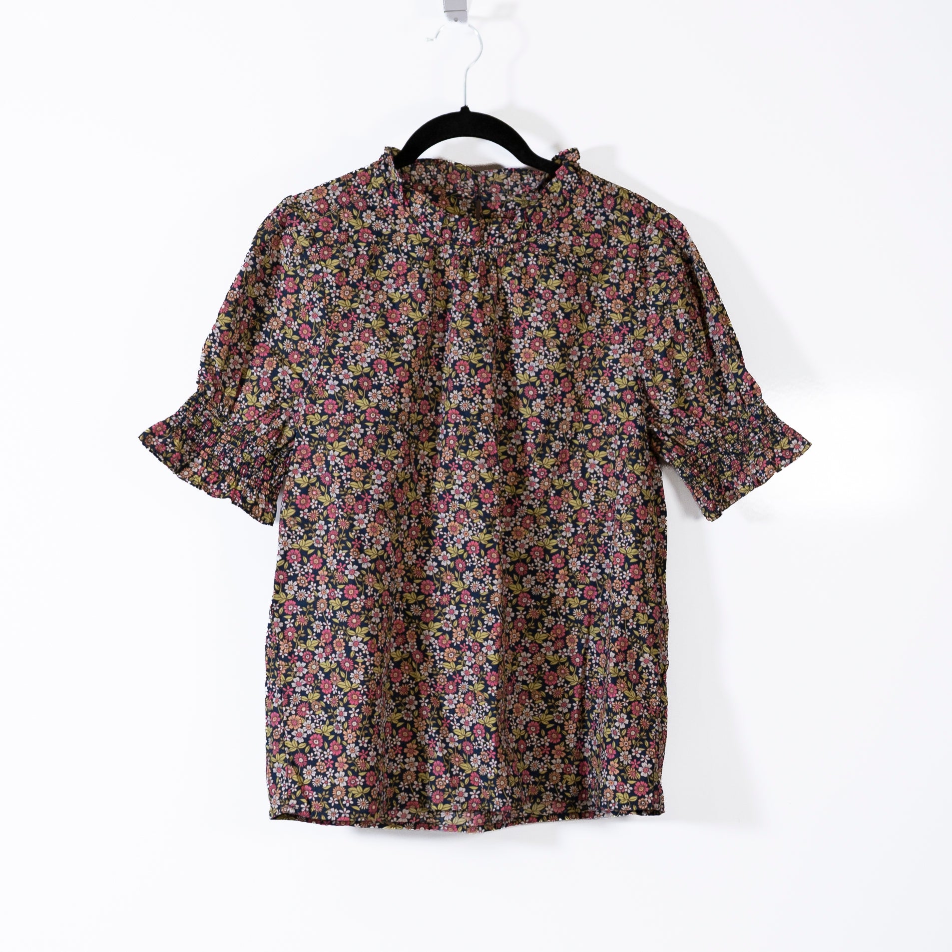 NEW J. Crew Smocked Puff Sleeve Cotton Poplin Blouse Top In Meadow Floral XS