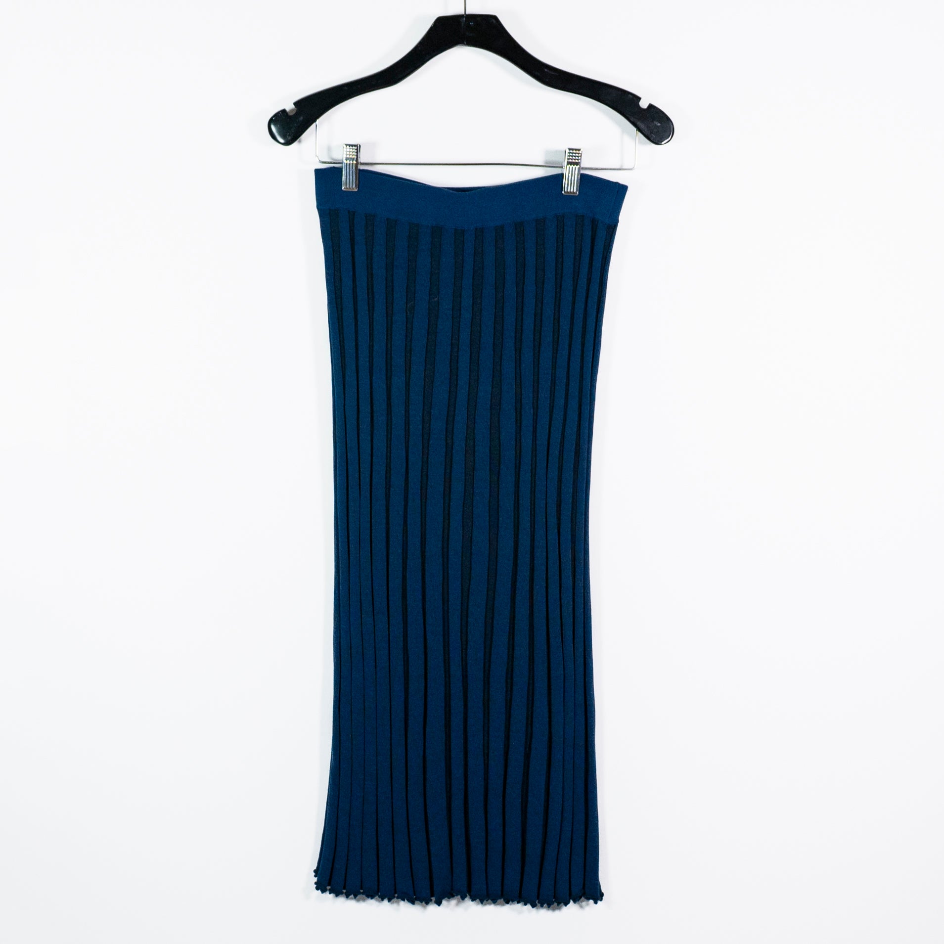 NEW Club Monaco Priyana Cotton Blend Knit Stretch Jupe Navy Blue Marine Skirt S