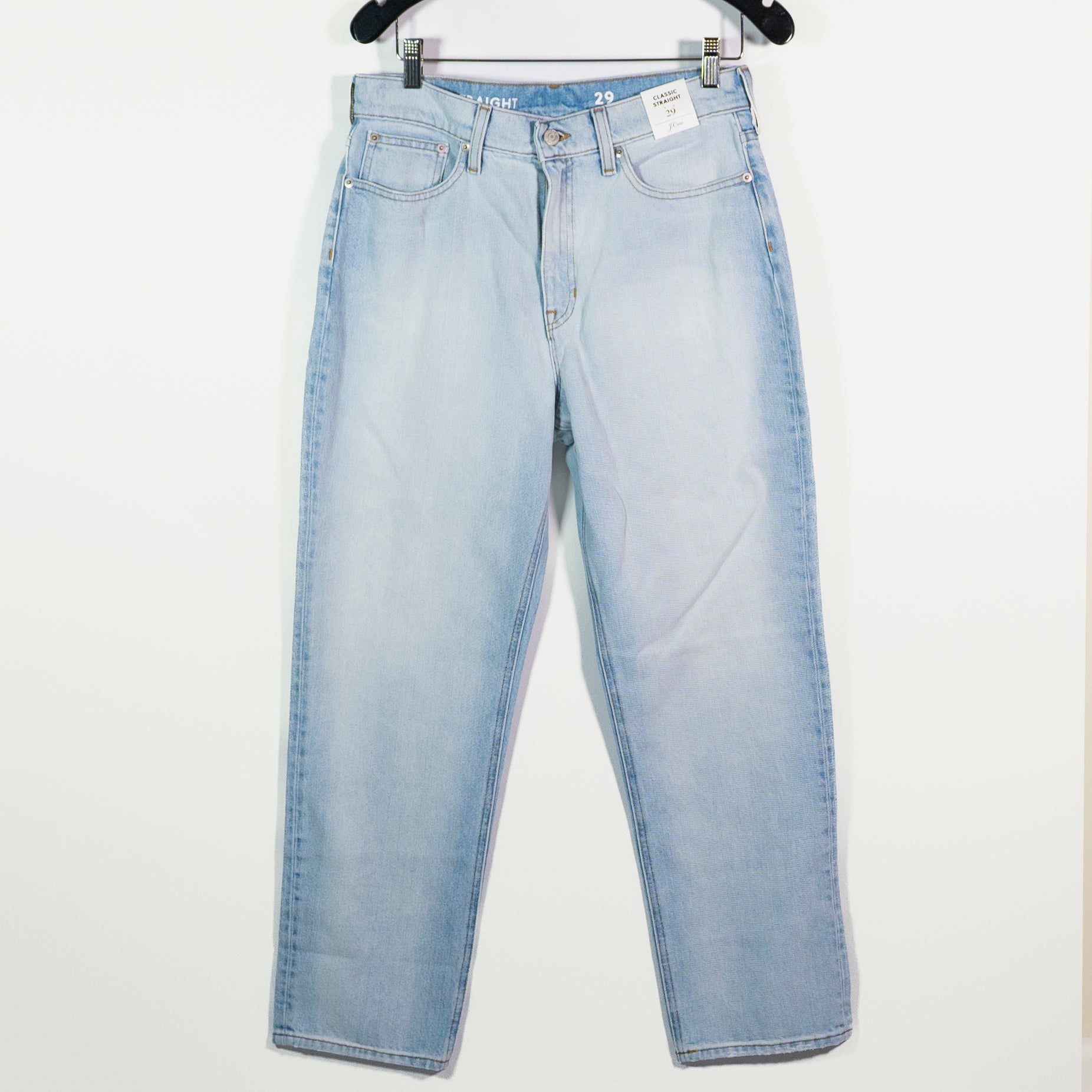 NEW J. Crew Women's High Rise '90s Classic Straight Fit Jean Waterside Wash 29
