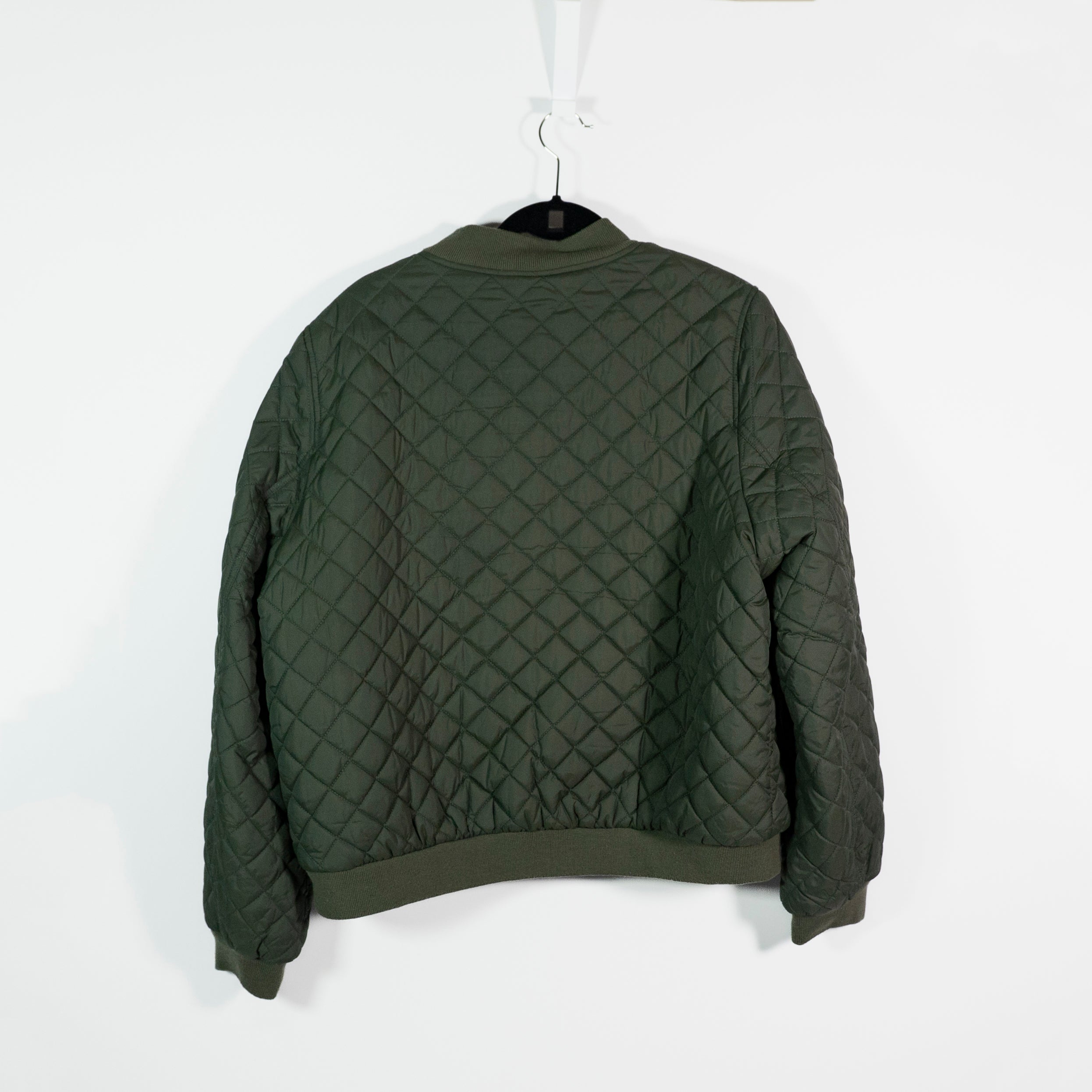 Ugg Women's Eliana Reversible Sherpa Teddy Fuzzy Nylon Quilted Bomber Jacket XL