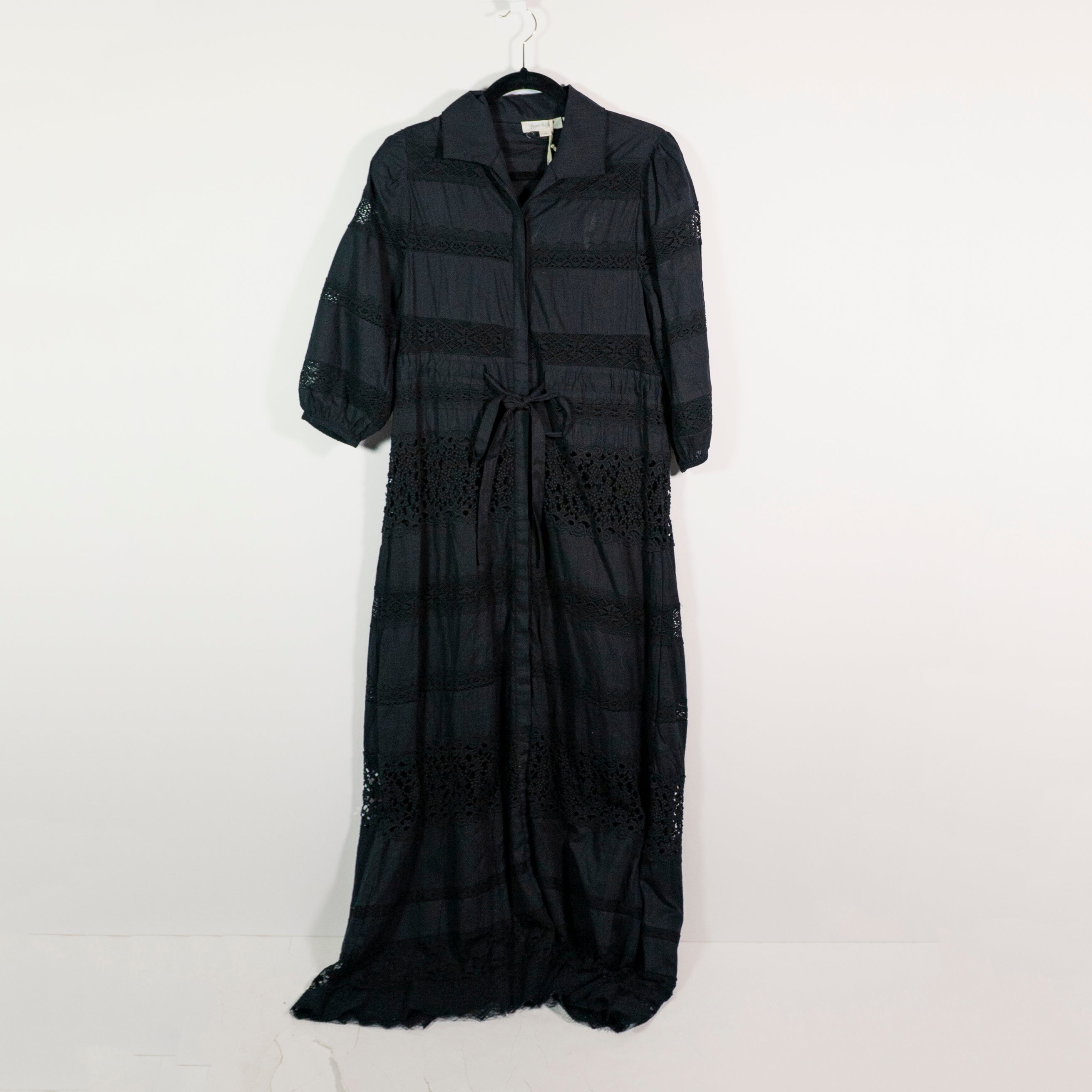 NEW Anthropologie Forever That Girl Lacey Cotton Button Front Collared Dress XS