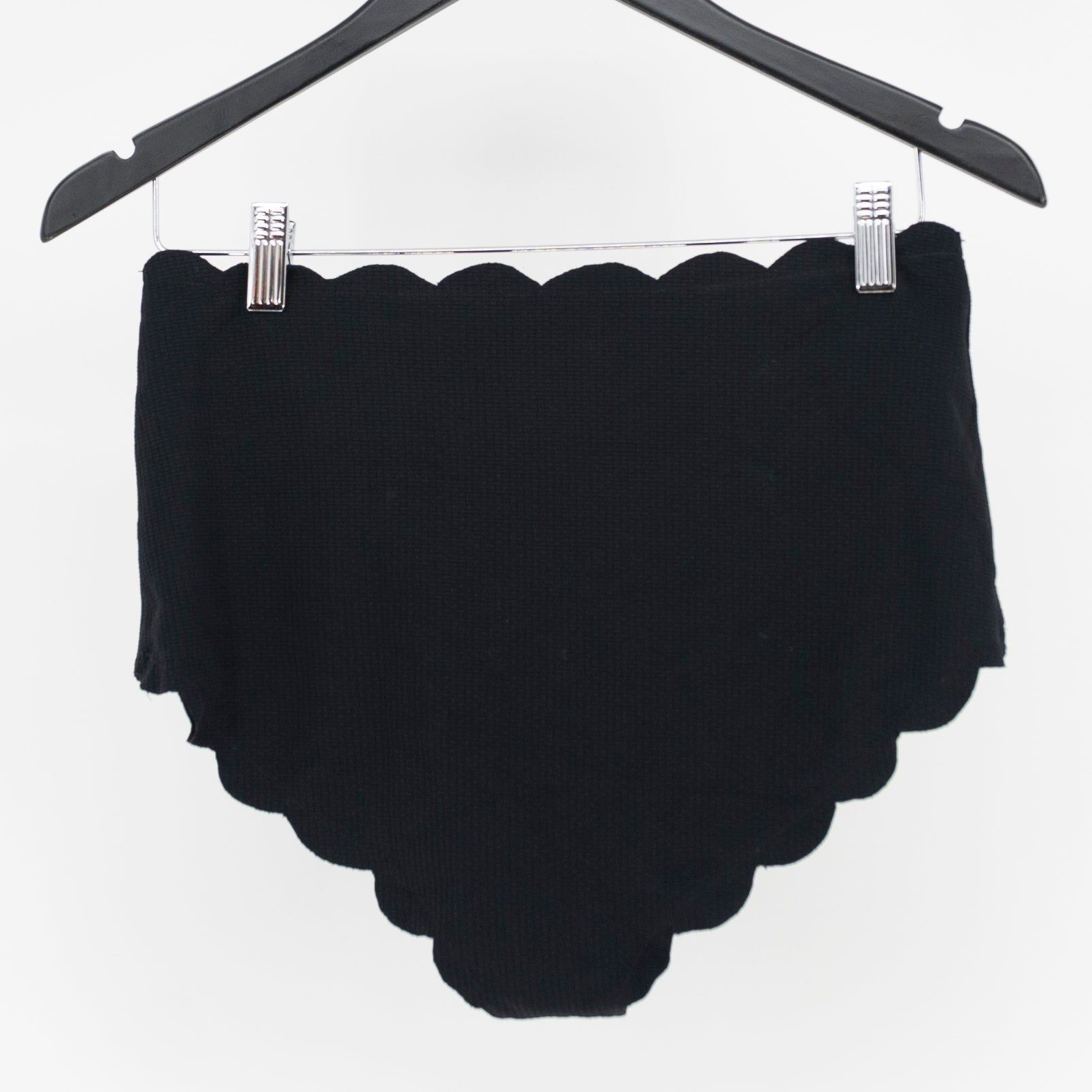 Marysia Santa Monica Scallop Edge Hem High Rise Bikini Swim Bathing Suit Bottom