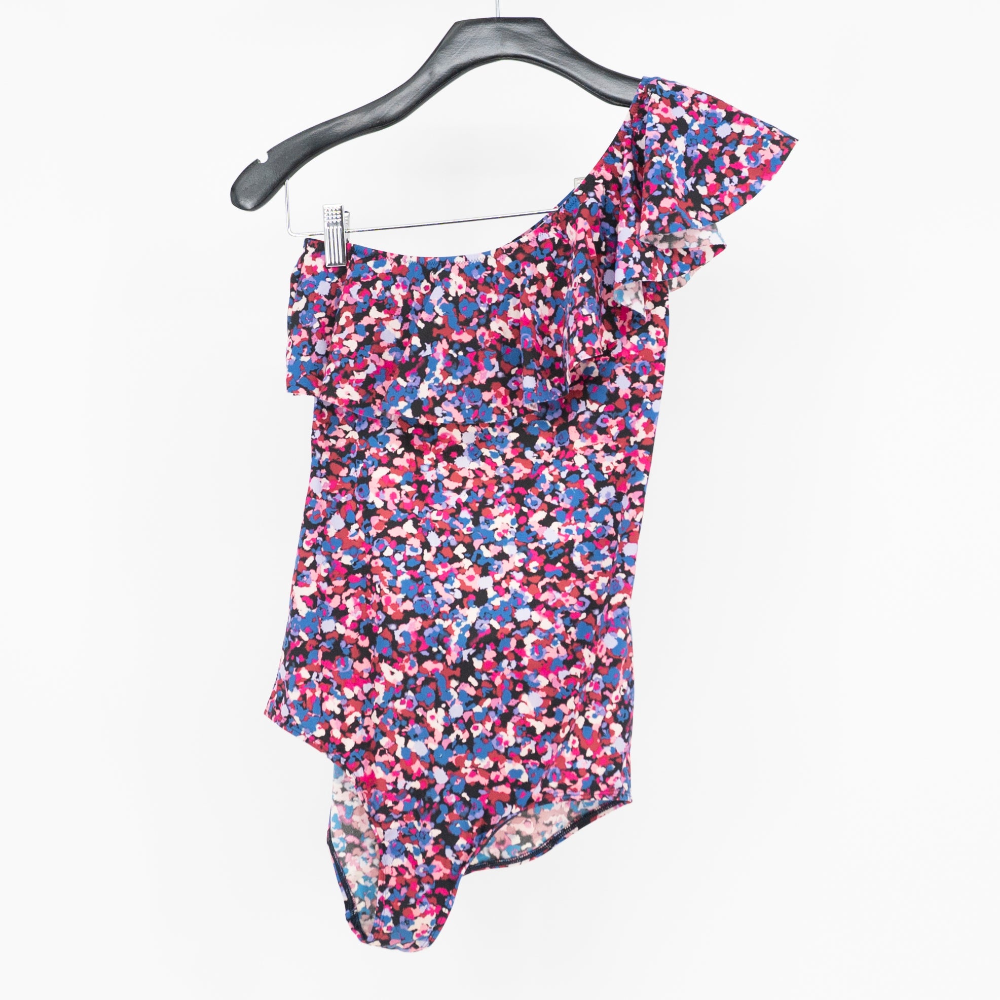 Isabel Marant Sicilya One Shoulder Ruffled Printed Bathing Swimsuit 38