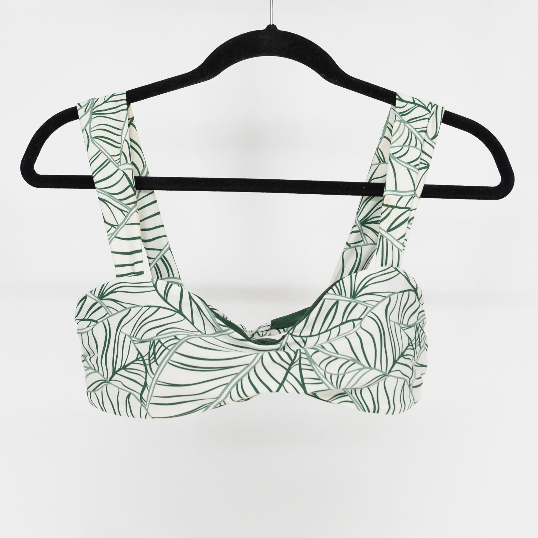 Palmacea Kiva Bathing Suit Swim Bikini Top Green Tropical Pattern