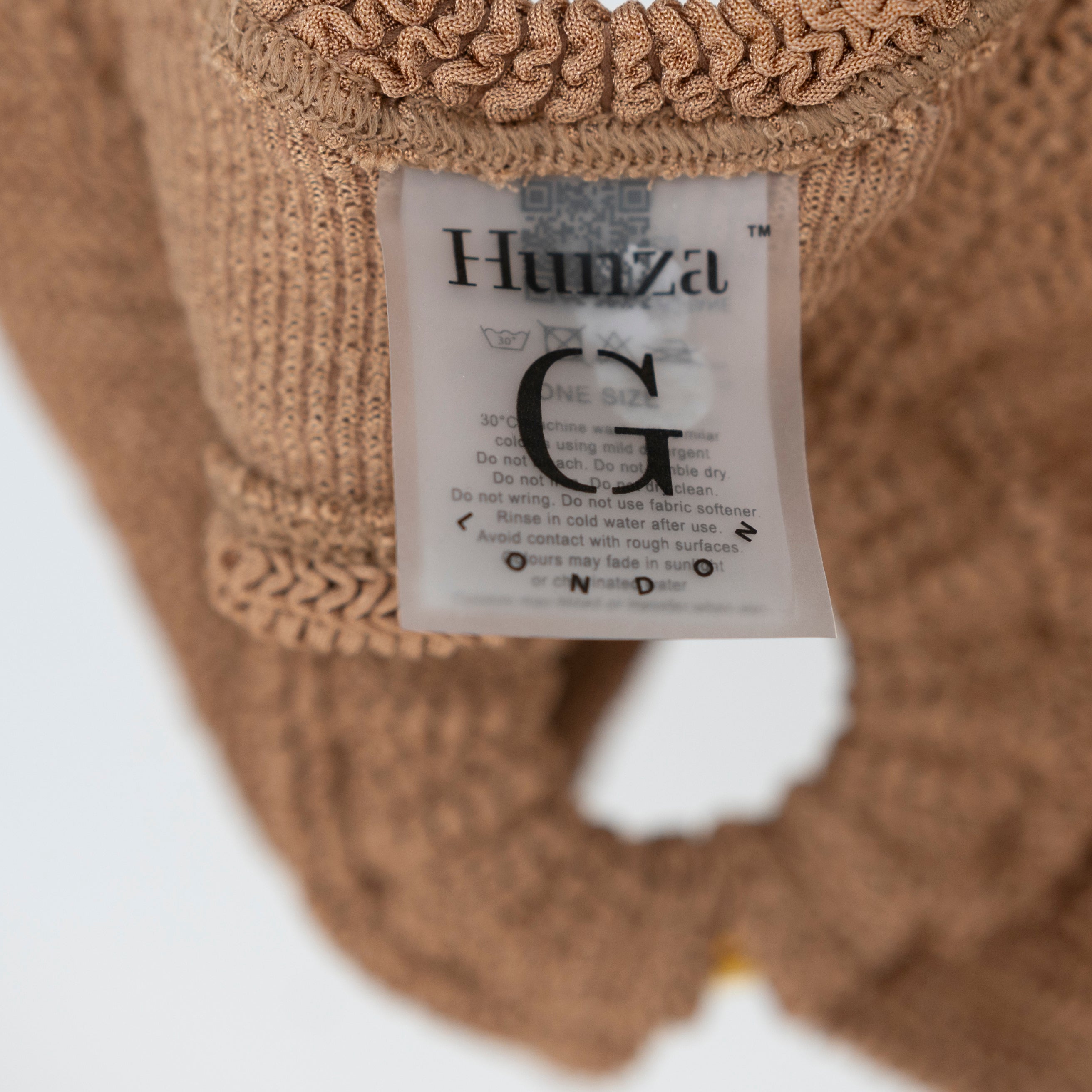 Hunza G Nadine Knit Crochet Stretch Bikini Bathing Suit Top Cocoa Brown