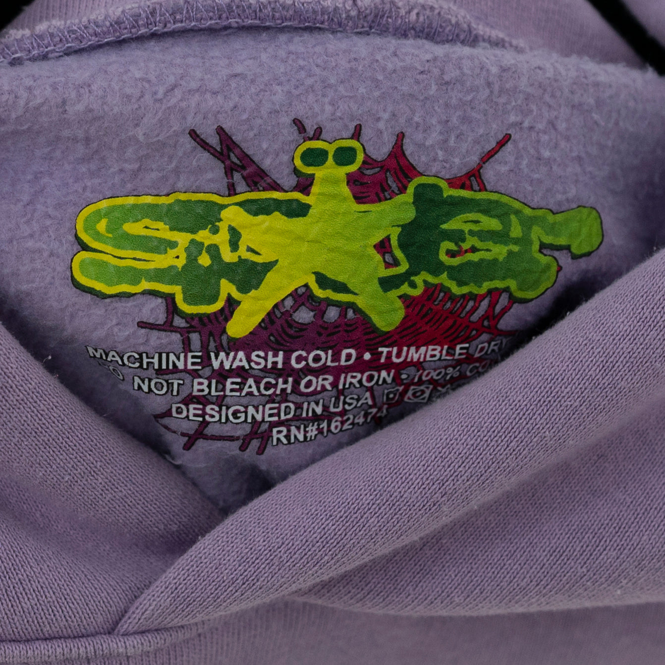 Sp5der Hares The Slime Hoodie Lavender Purple Heavyweight Spider Web Hoodie S