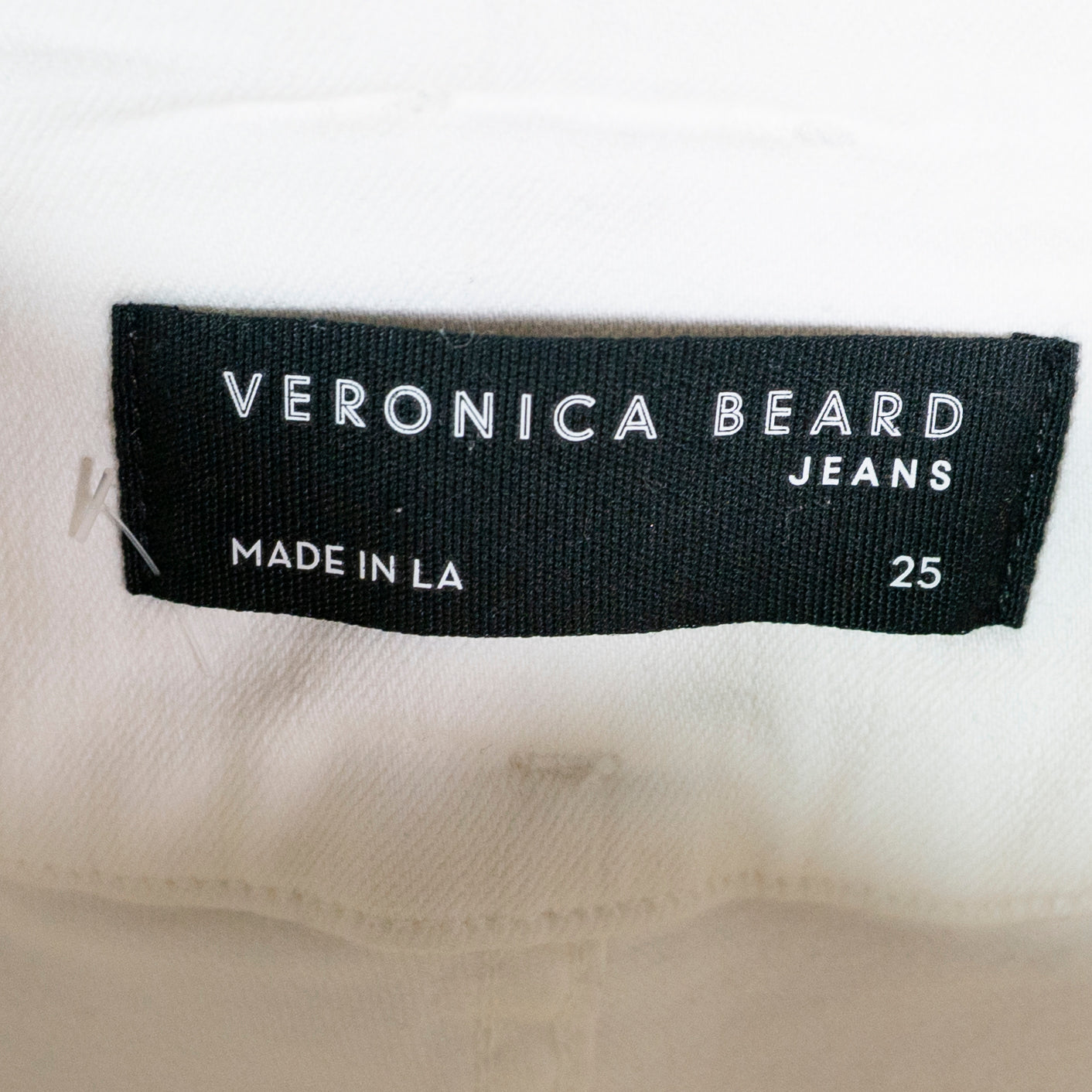 Veronica Beard Giselle Flare Cotton Stretch Extra High Rise Denim Jeans White 25