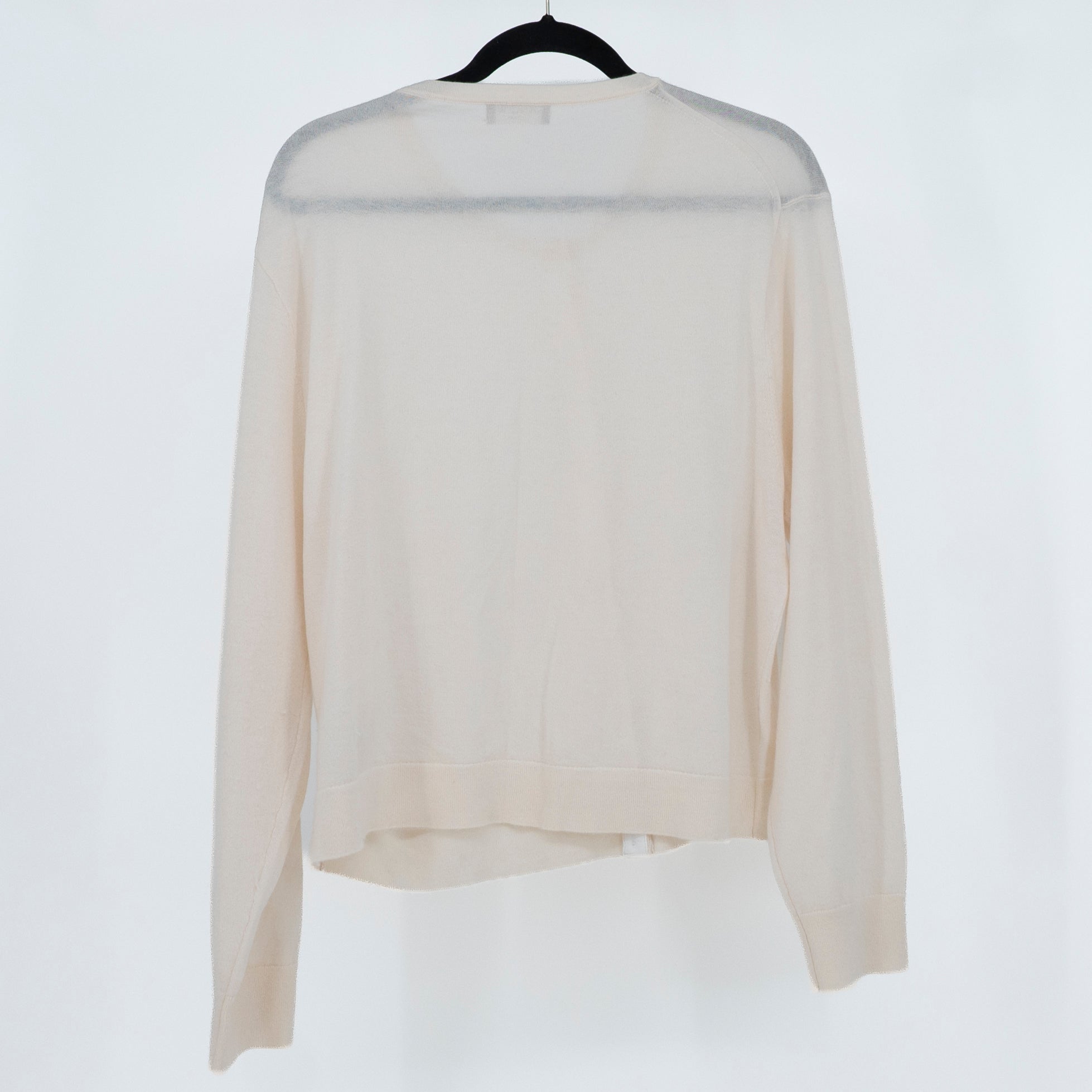 J. Crew Women's Featherweight Cashmere Knit Cardigan Sweater Snow Ivory XL