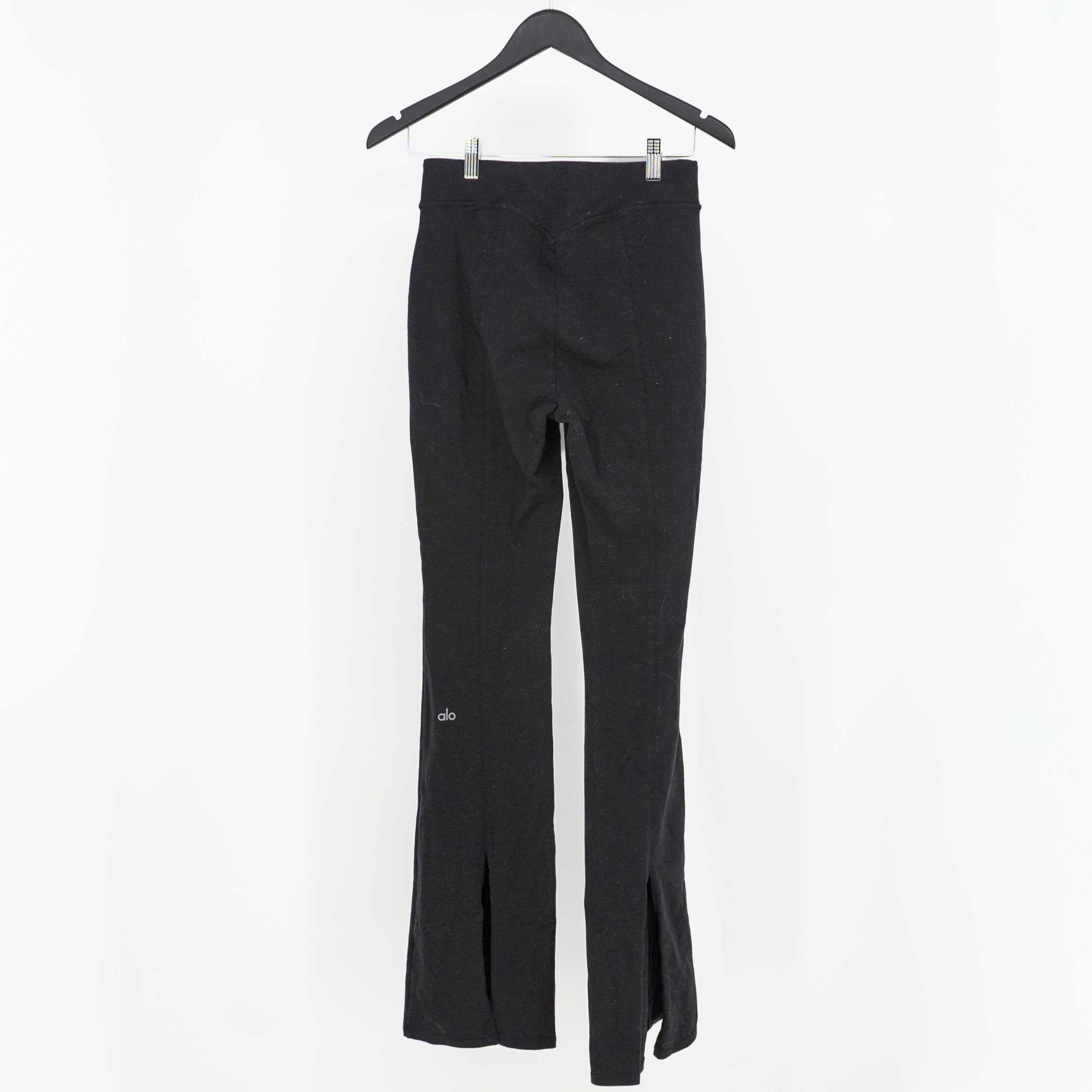 Alo Yoga Women's Cotton Flared Boot Cut Leggings Pants Solid Black Medium