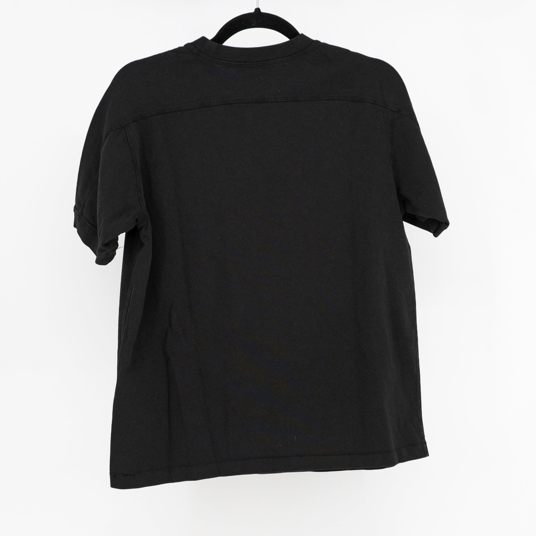 ANINE BING Jaylin Collegiate Graphic Print Cotton Crew Neck Short Sleeve Shirt 