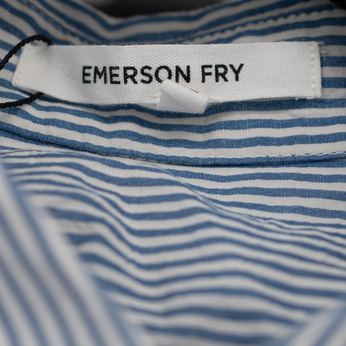 Emerson Fry Button Down Cotton Linen T-Shirt Mini Dress Cape Blue Stripe XL
