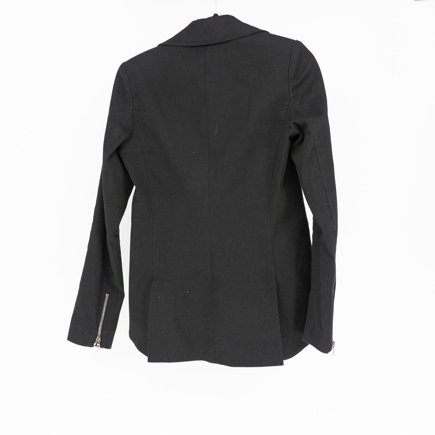 Veronica Beard Hadley Asymmetrical Multi Zip Blazer Jacket Solid Black 4